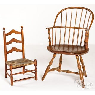 Sackback Windsor armchair, child's chair