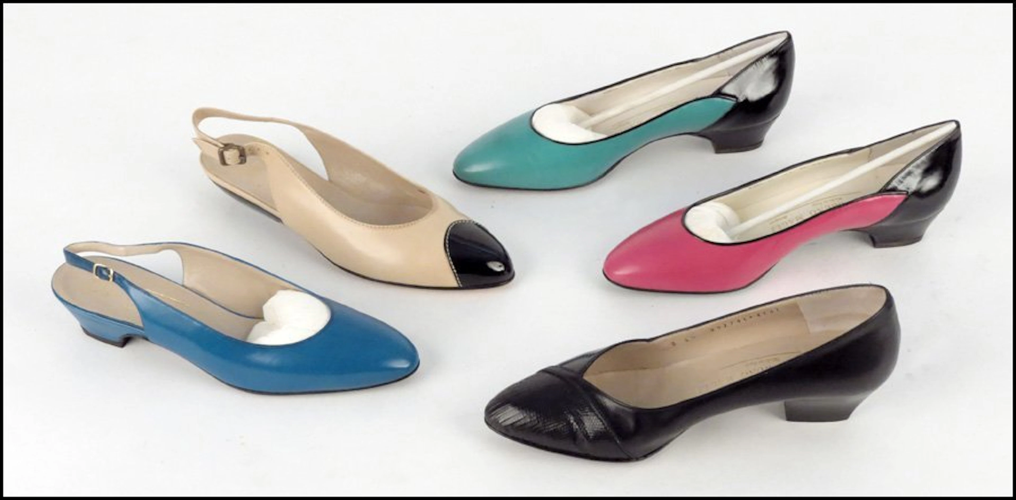Five pairs of bruno magli shoes.