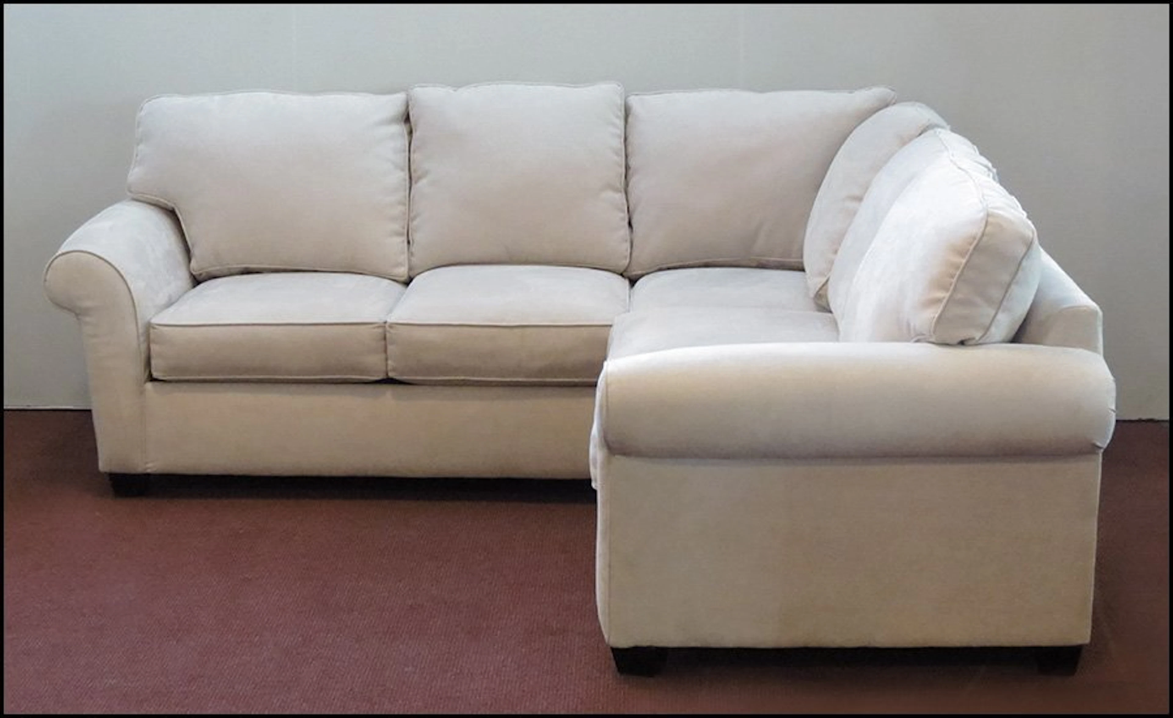 Bauhaus ultrasuede upholstered sectional sofa.