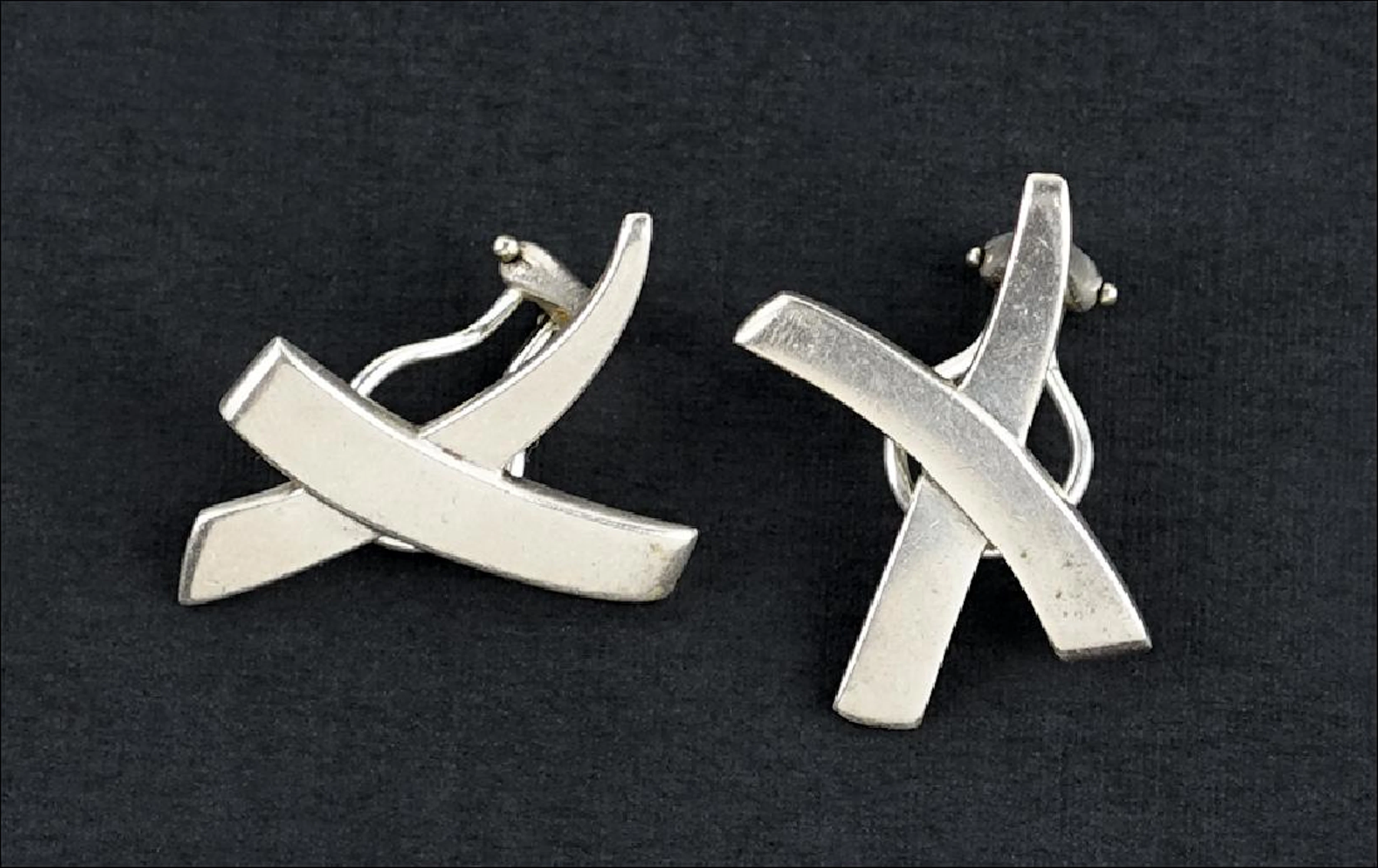 A Pair of Tiffany & Company Sterling Silver Earclips.