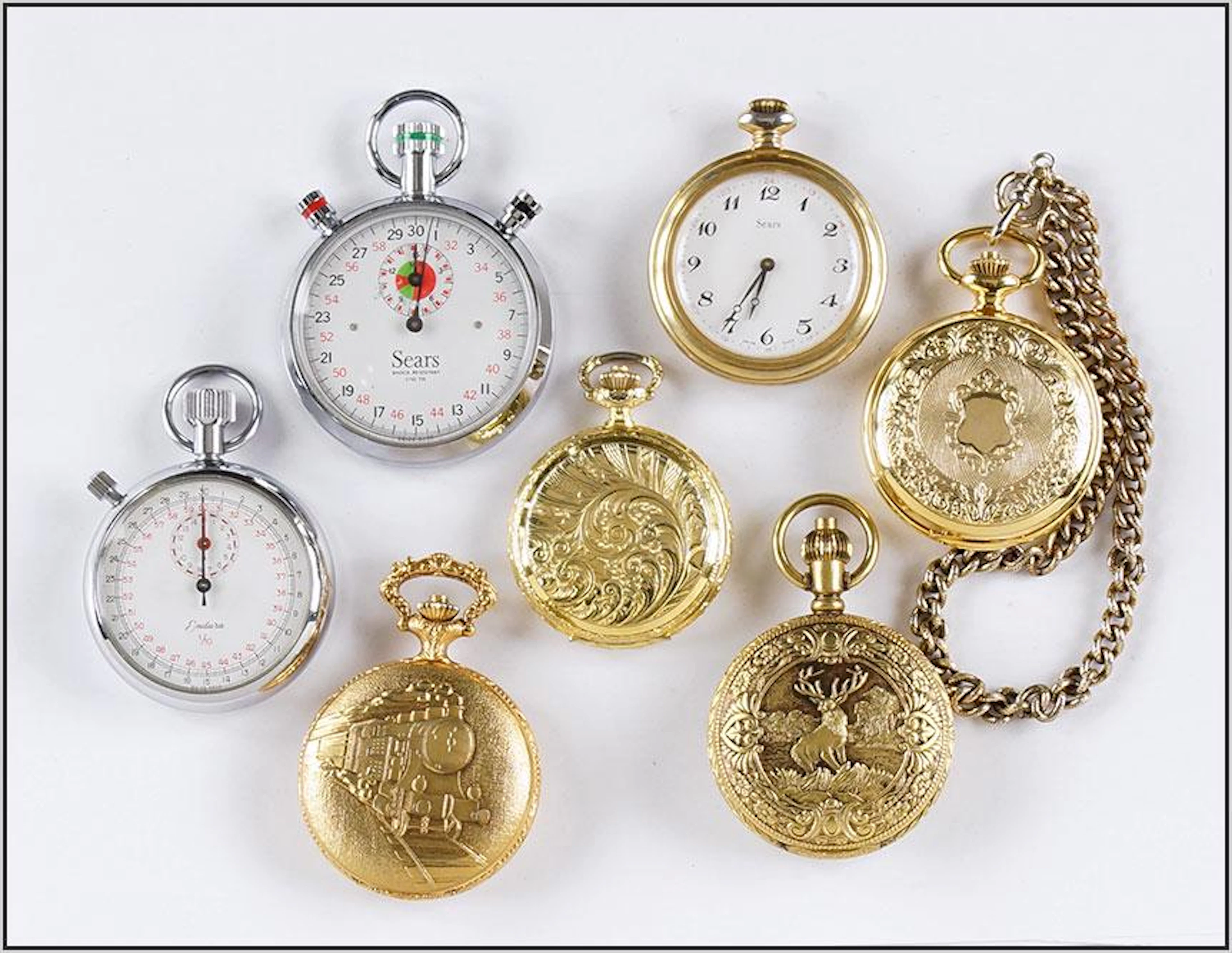 Sears and Belle Suisse Men's Pocket Watches.