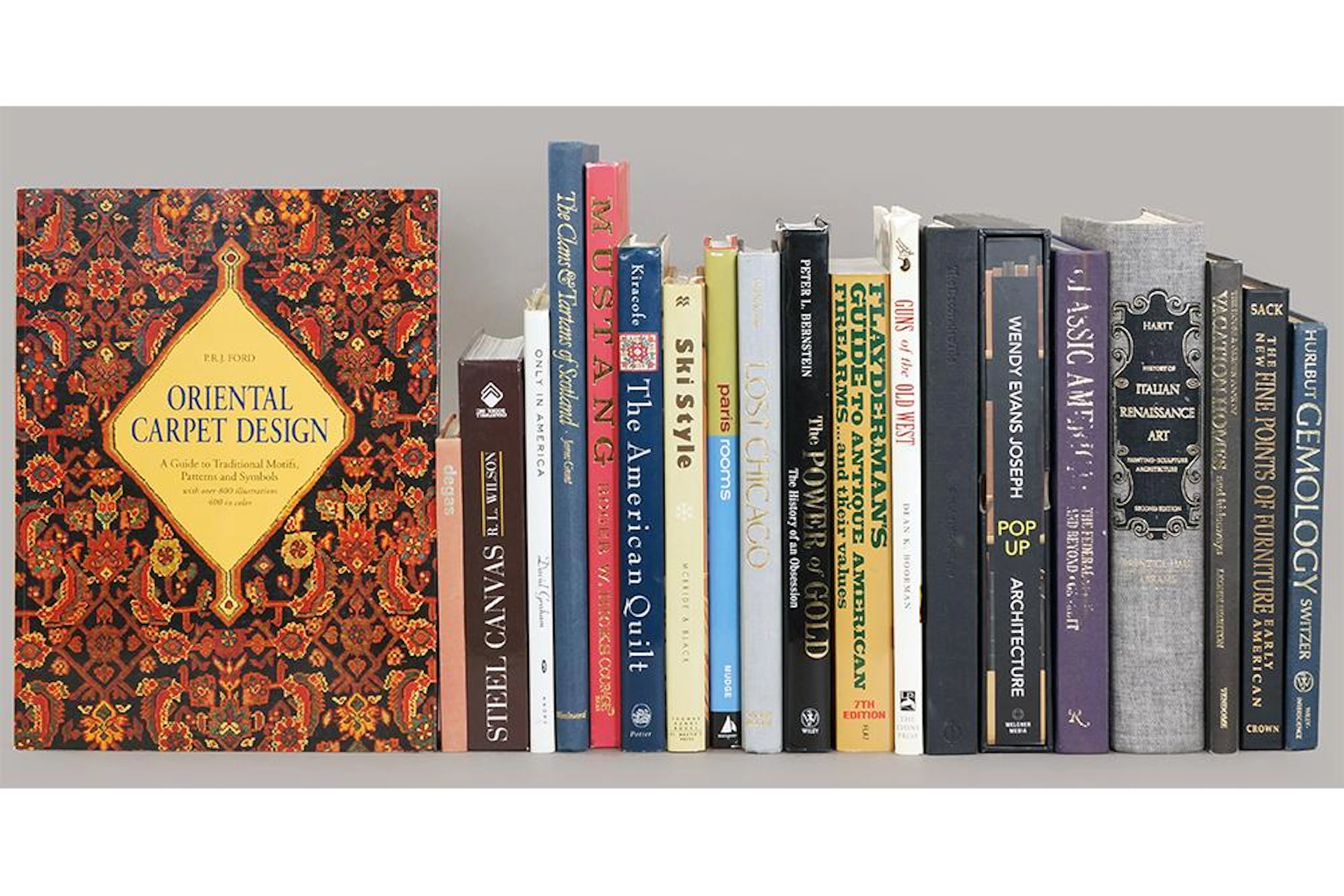 A Collection of Books on Antiques and Interiors.