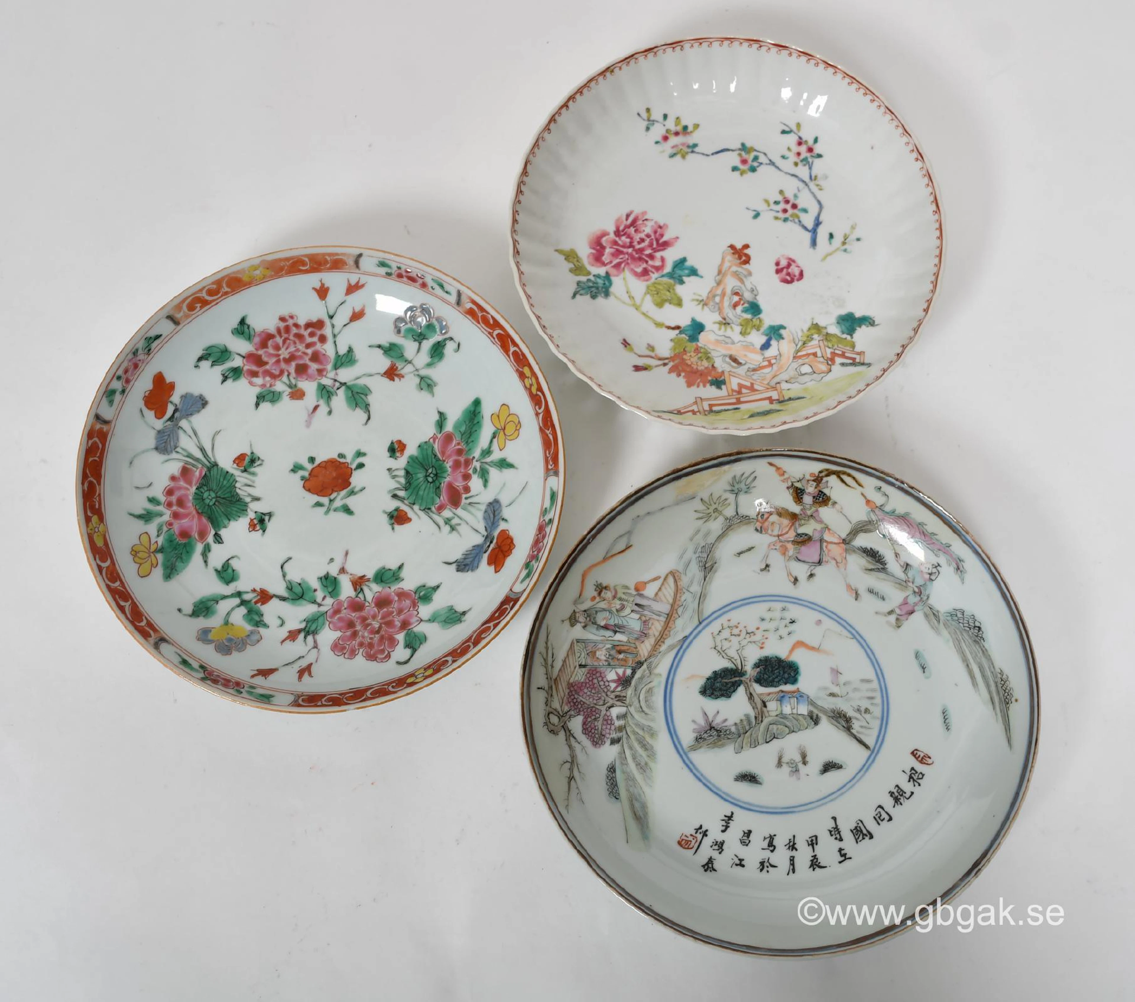 Tallrikar, Kina, 1700-tal samt 1800/1900-tal