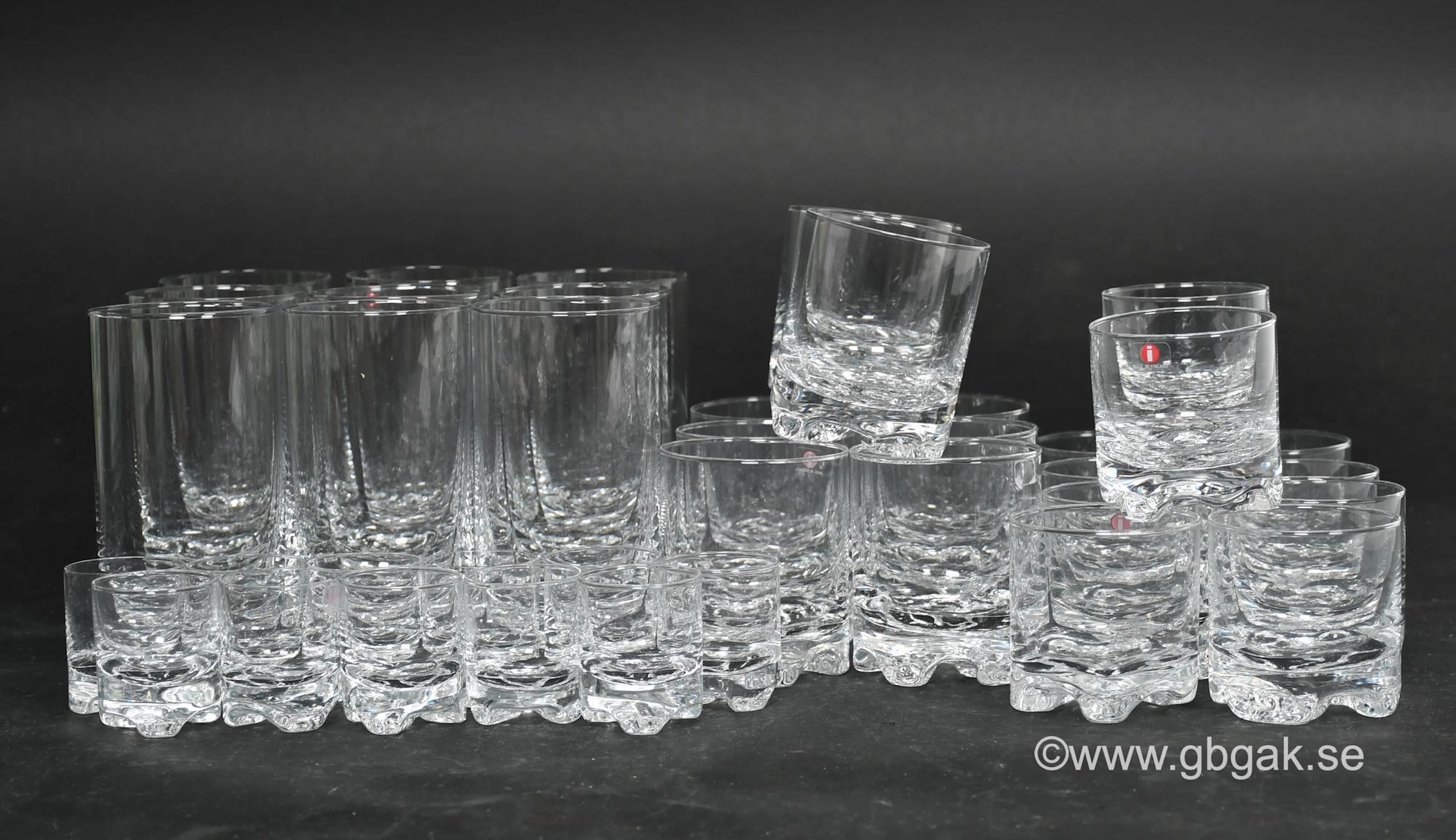 Glasservisdelar, "Gaissa" Tapio Wirkkala, Iittala