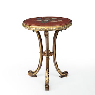 An unusual slate topped parcel gilt walnut table by William Turner & Son