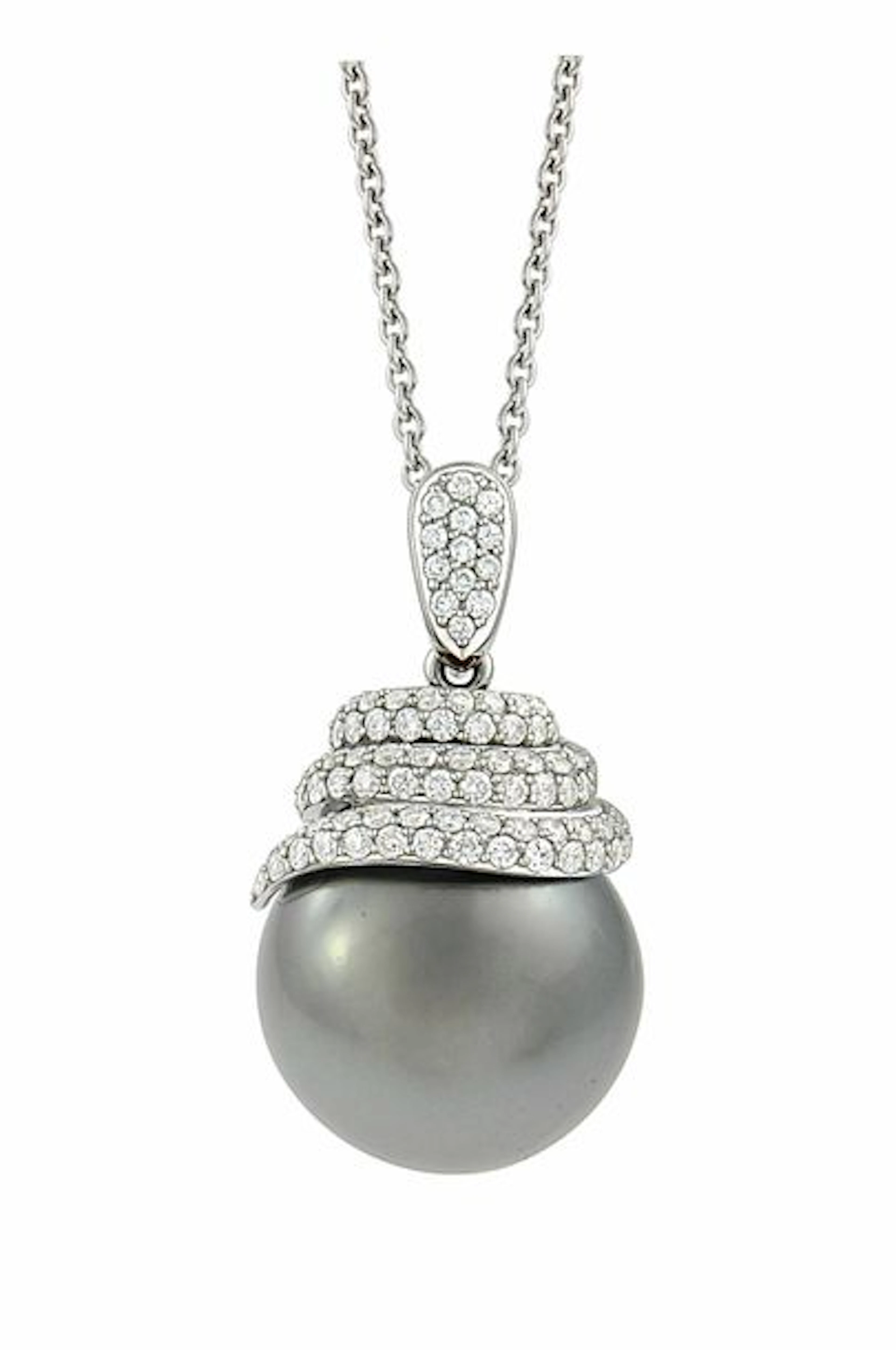 Pendentif or blanc soutenant une importante…