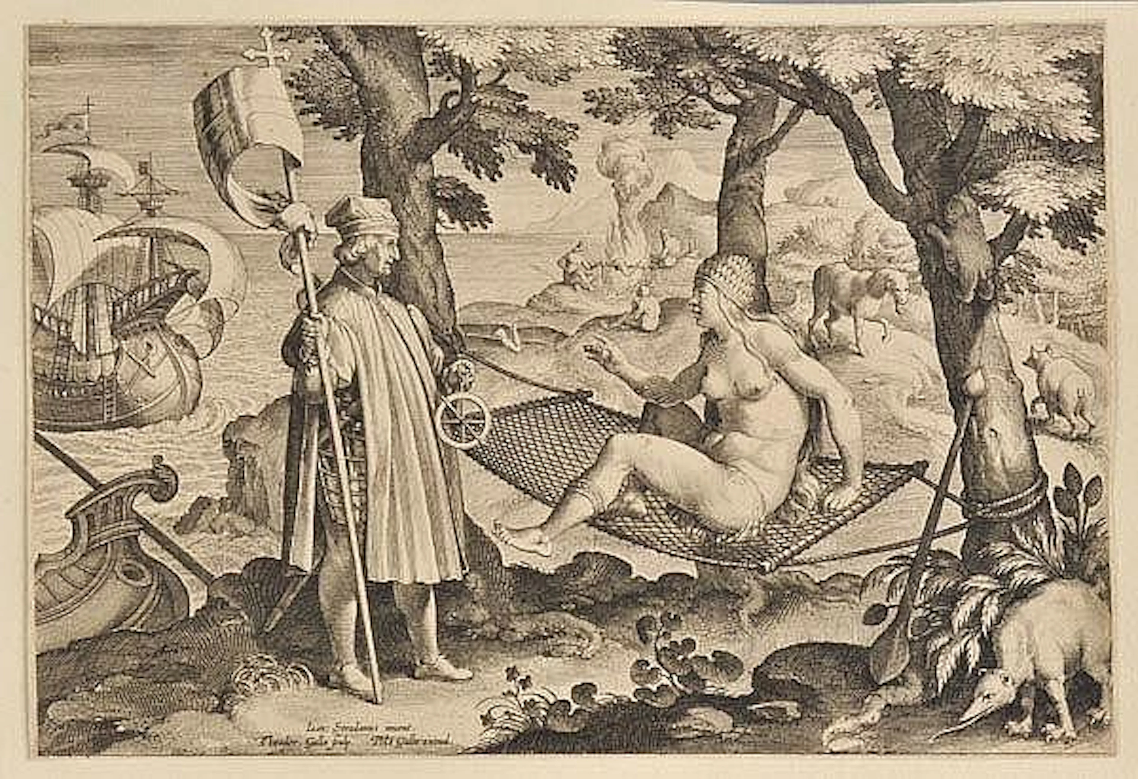 *America. Galle (Theodor), [Americus retexit, Semel vocauit inde semper excitam]