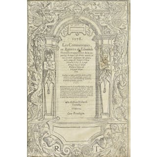 Plowden (Edmund). 1578. Les Commentaries, 2 parts, 1578-84