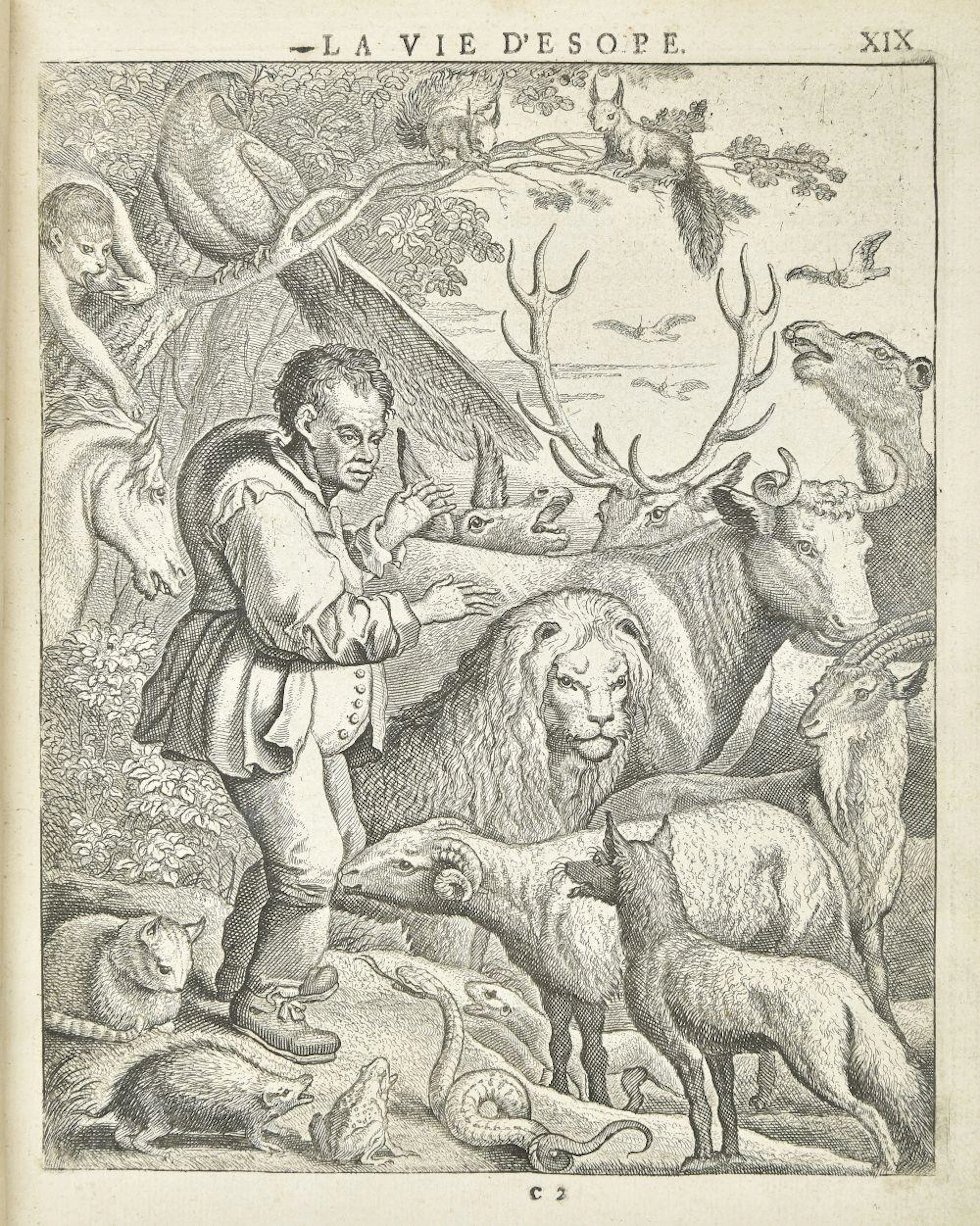 Aesop. Les Fables d'Esope, & de plusieurs autres excellens Mythologistes, 1714