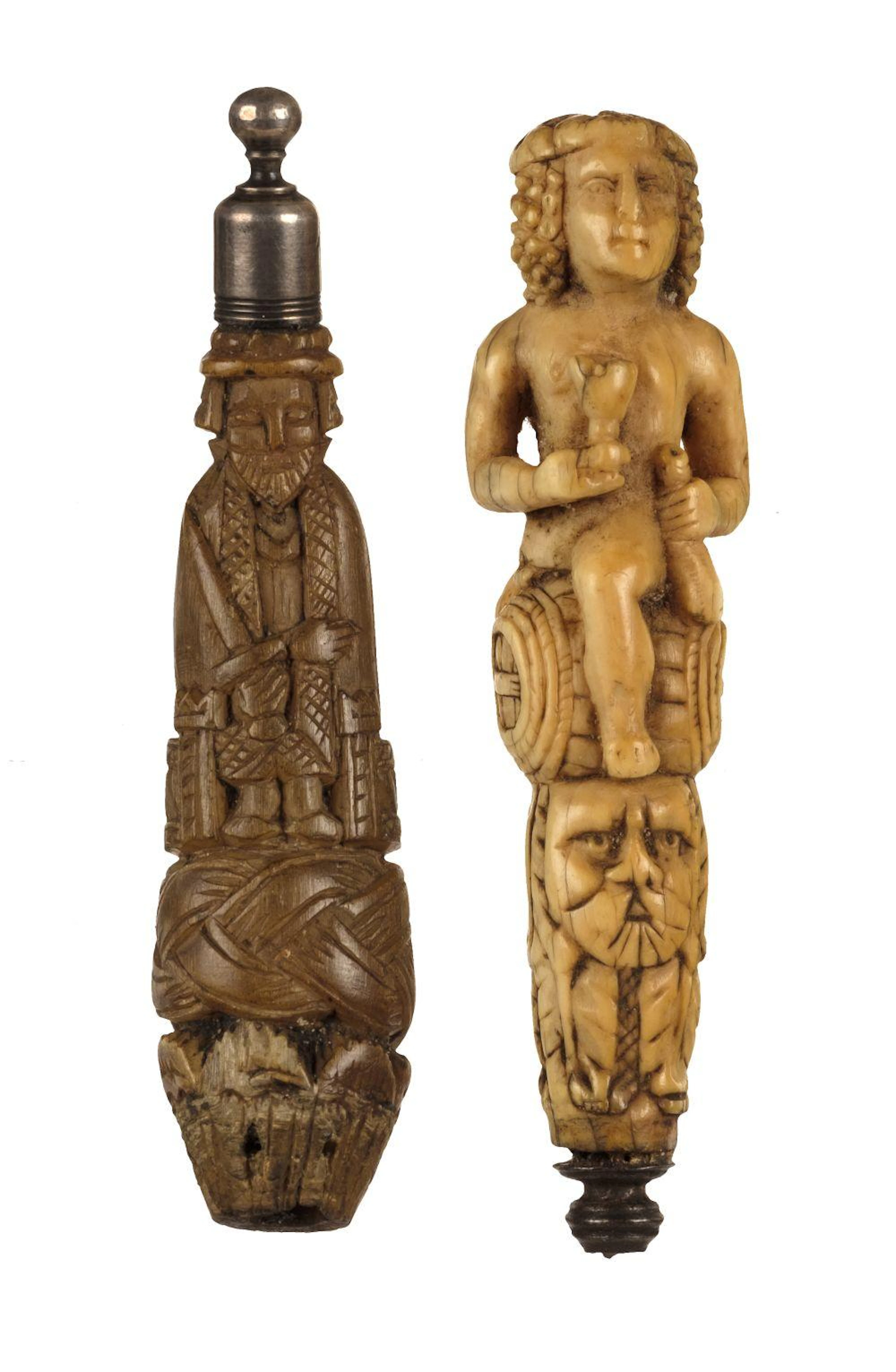 * Knife handle. Two 17th century knife handles