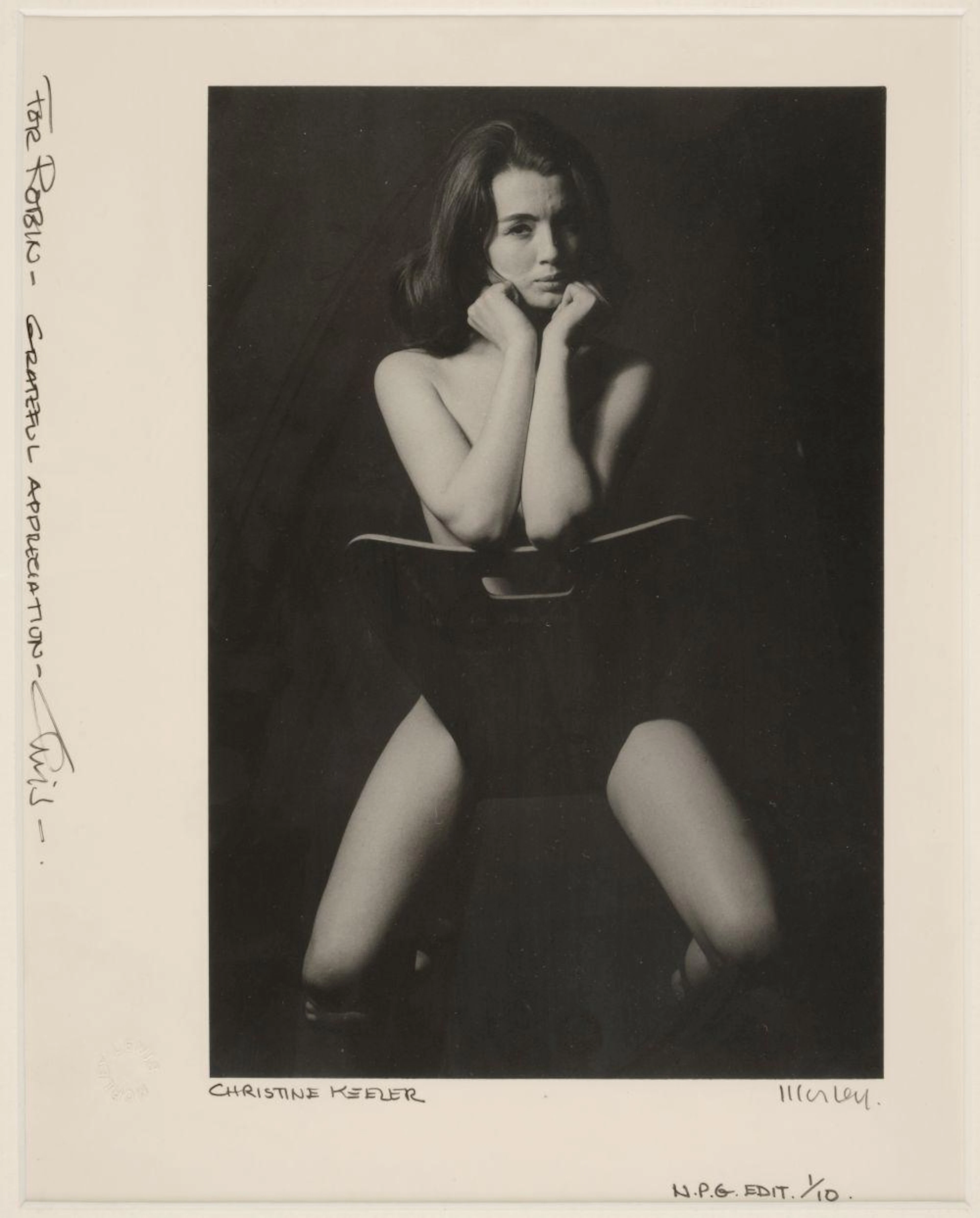 * Morley (Lewis, 1925-2013). Christine Keeler, 1963, gelatin silver print