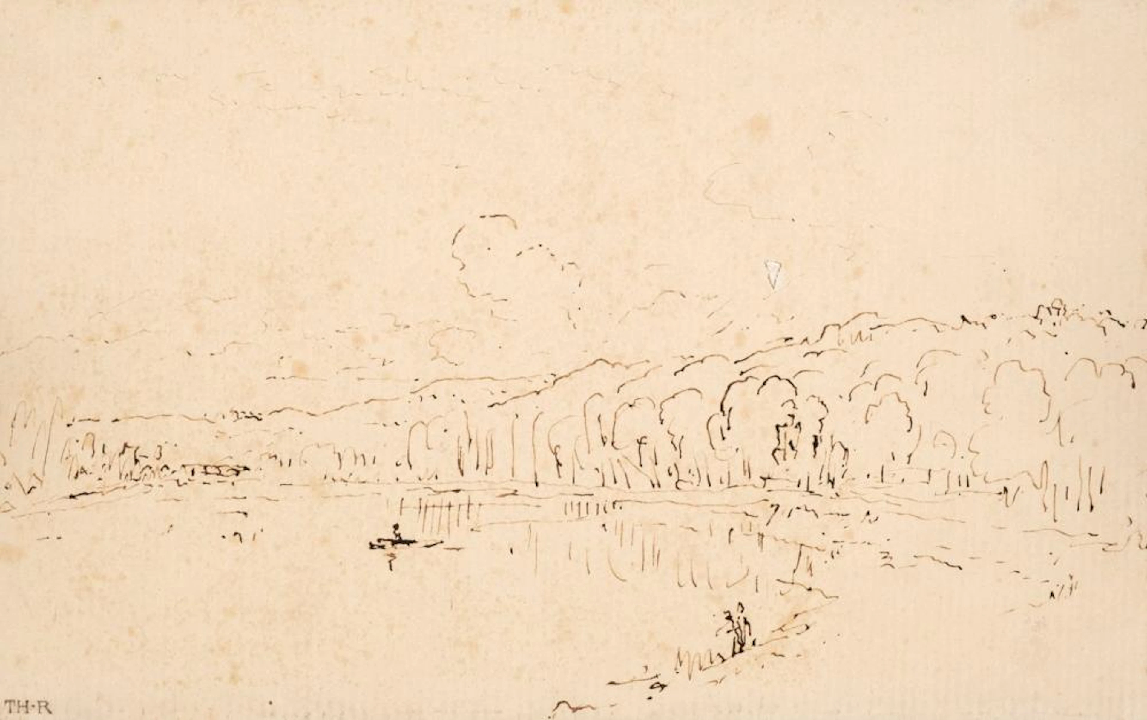 * Rousseau (Theodore, 1812-1867). Landscape sketch