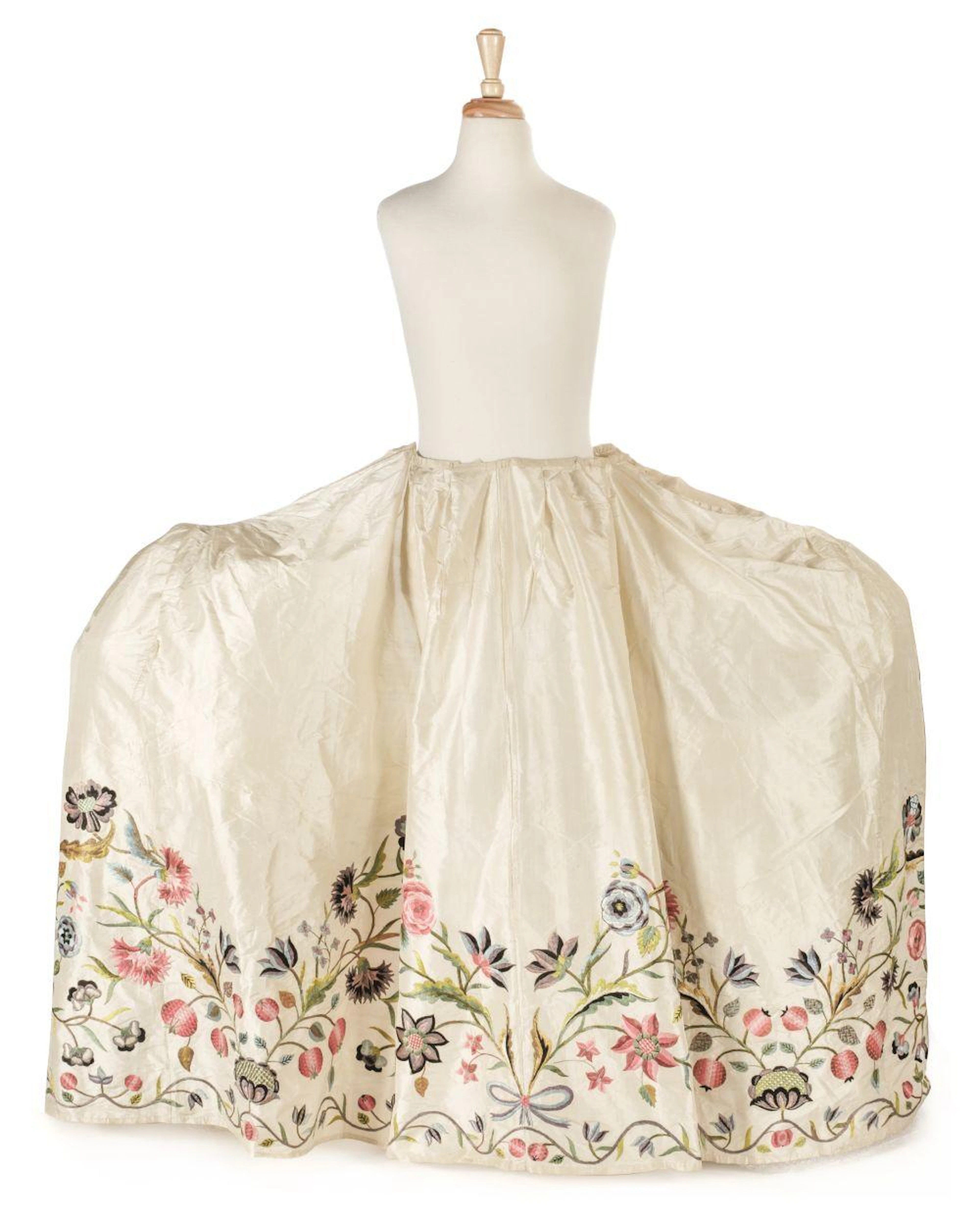 * Clothing. Embroidered skirt for a Robe à la Française, British, circa 1730-40