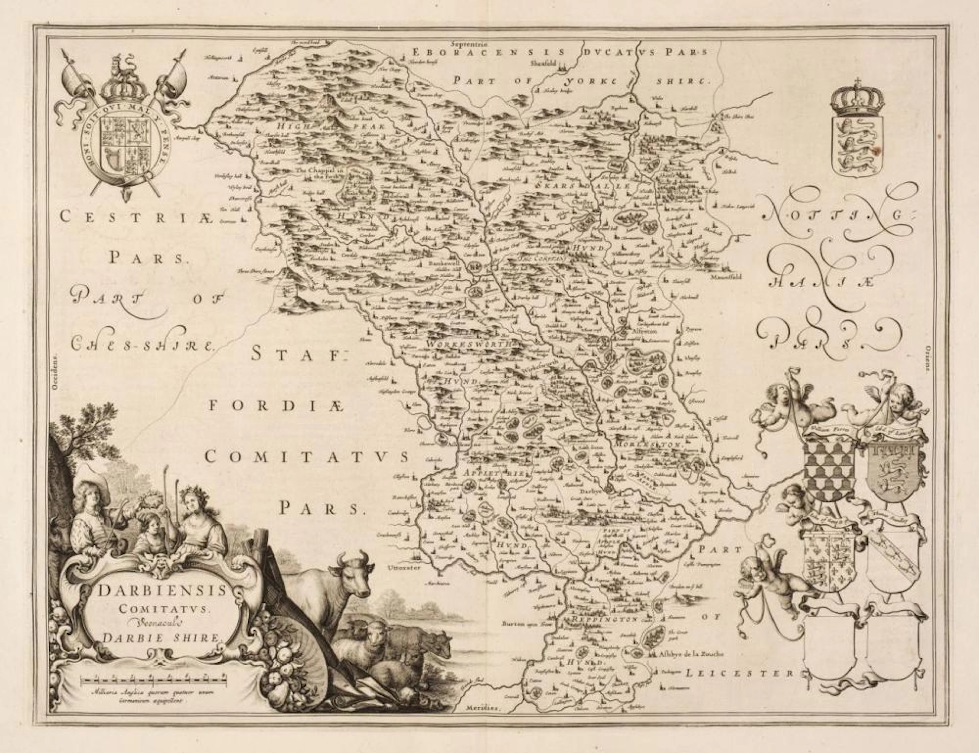 Blaeu (Joannes). Four county maps, Amsterdam, circa 1645
