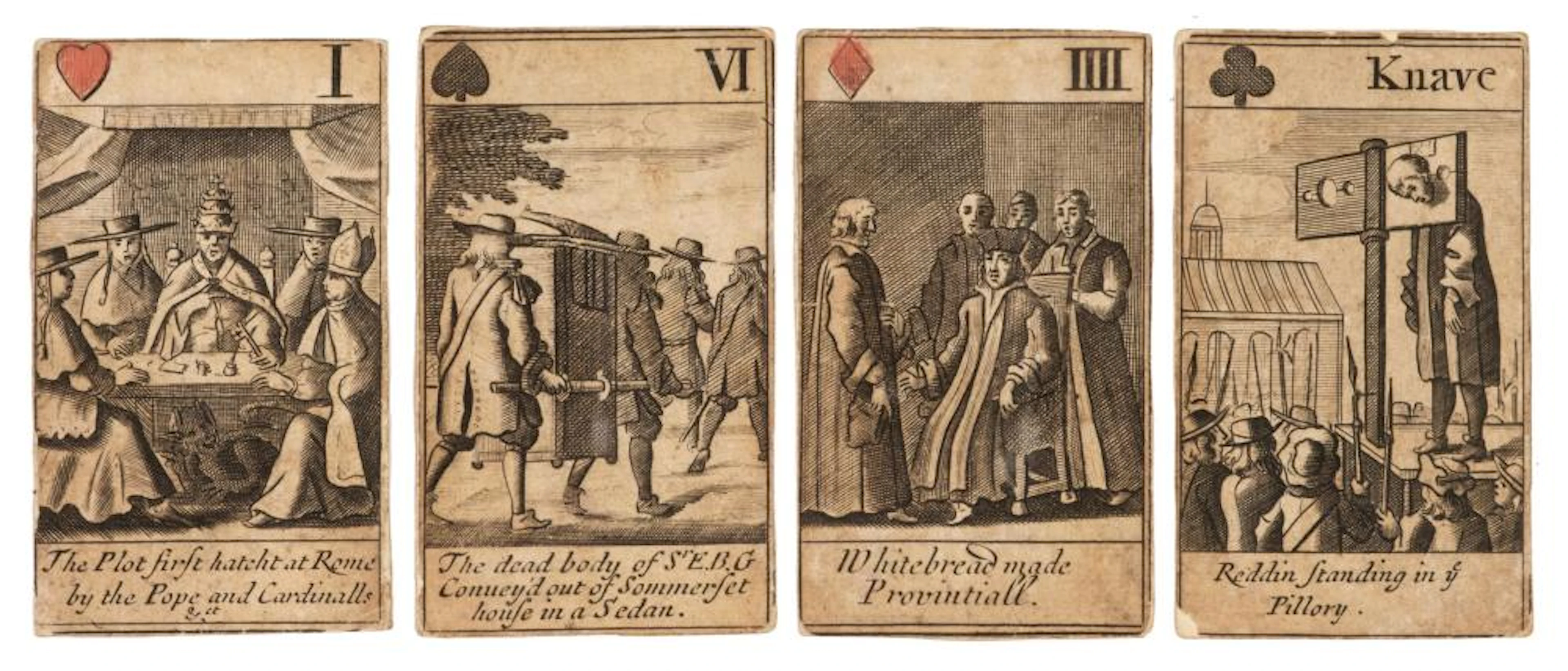 Popish Plot. Horrid Popish Plot playing cards, 1678-circa 1704
