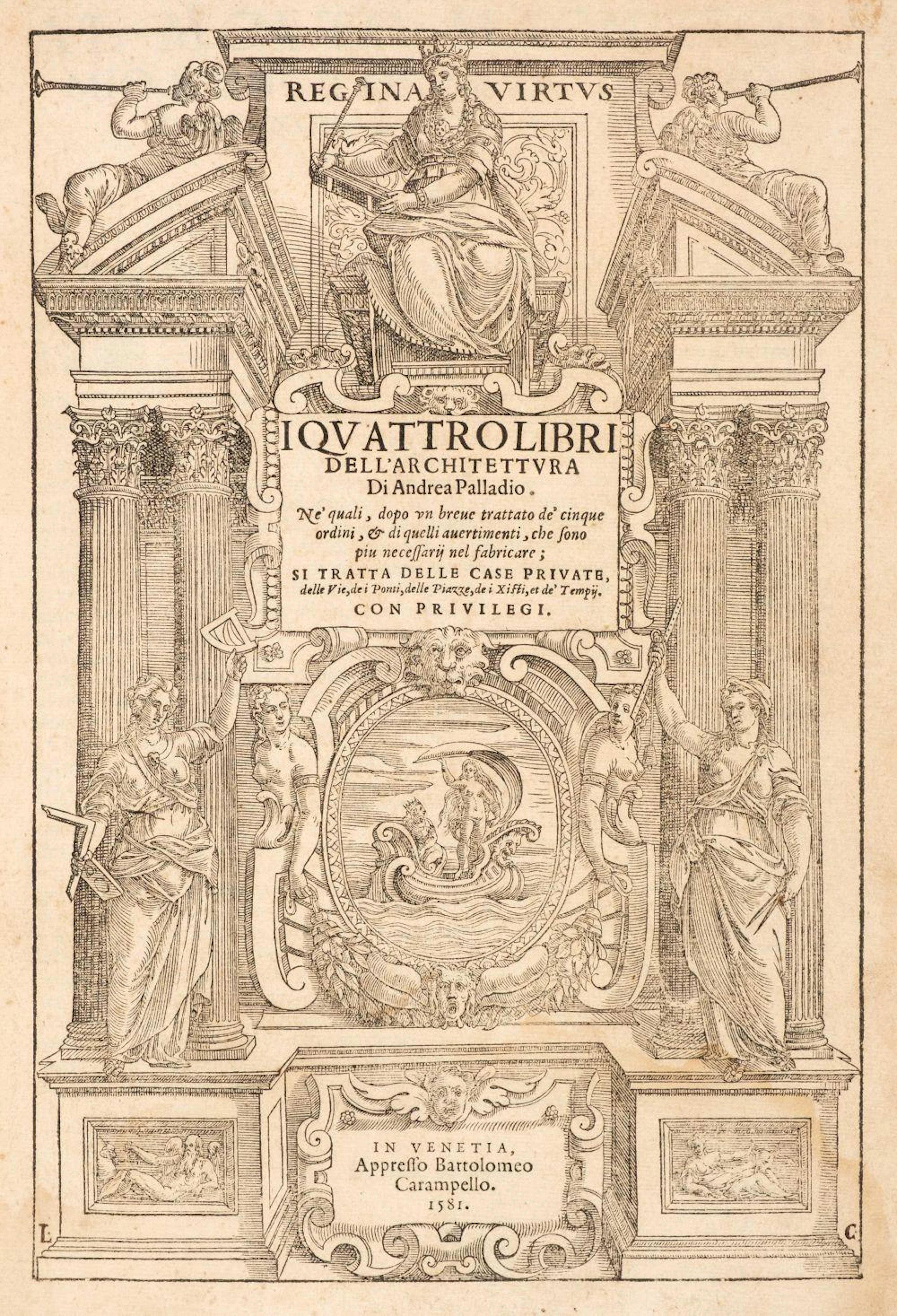 Palladio (Andrea). I Quattro Libri dell'Architettura, 2nd edition, 1581