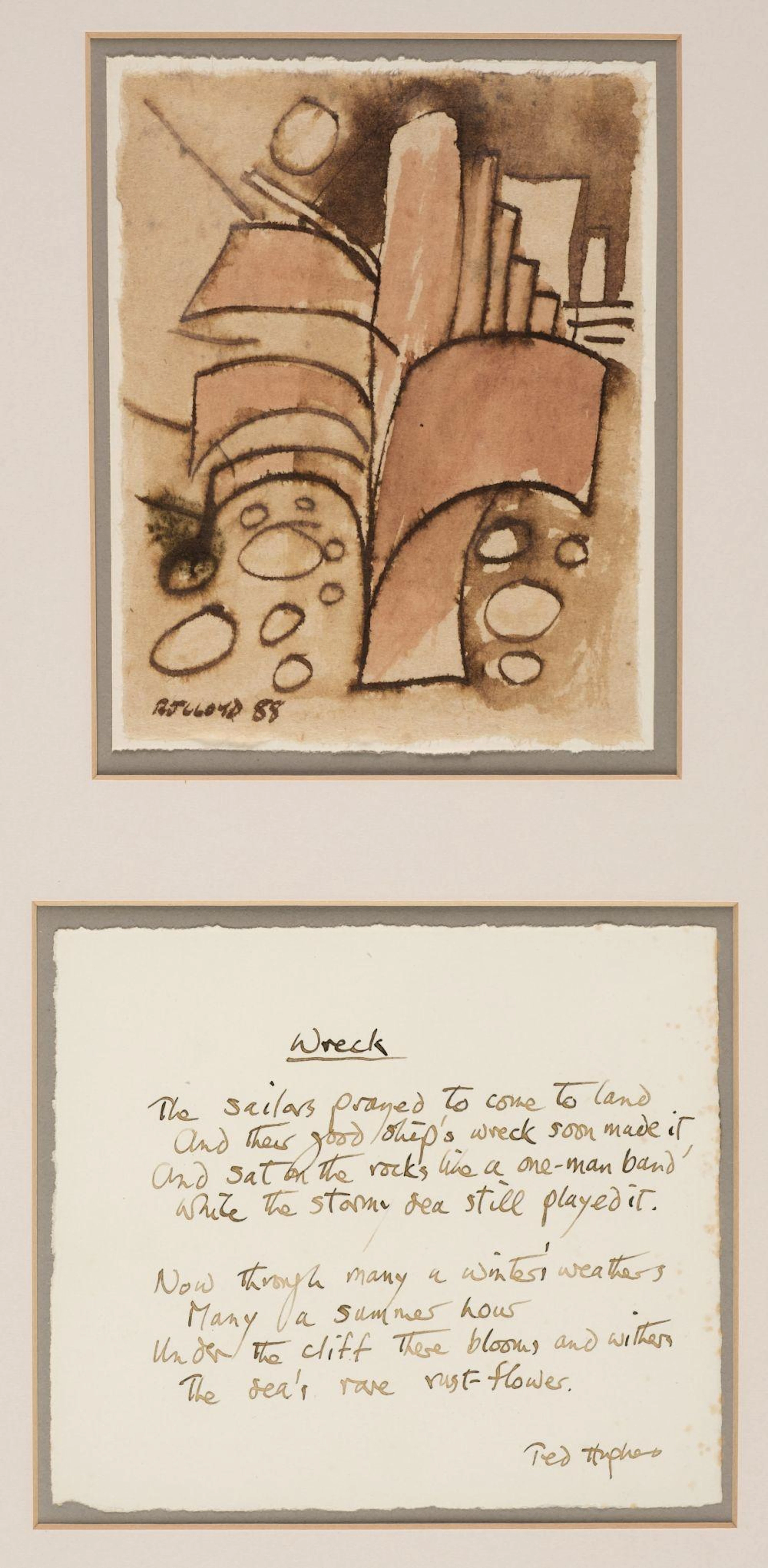 Hughes (Ted, 1930-1998). Wreck, autograph manuscript poem, 1998