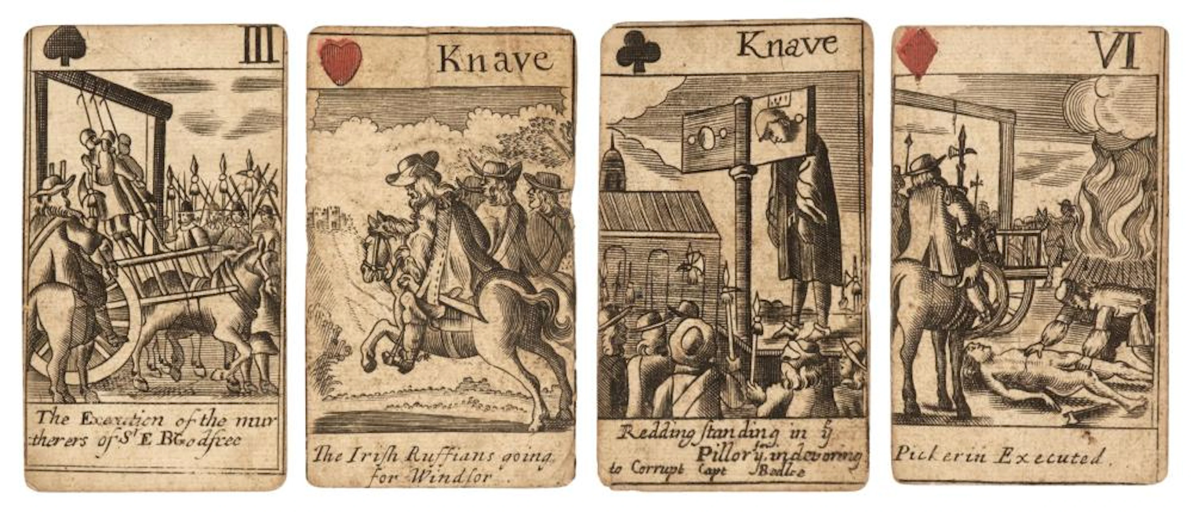 Popish Plot. Horrid Popish Plot playing cards, between 1679-circa 1704