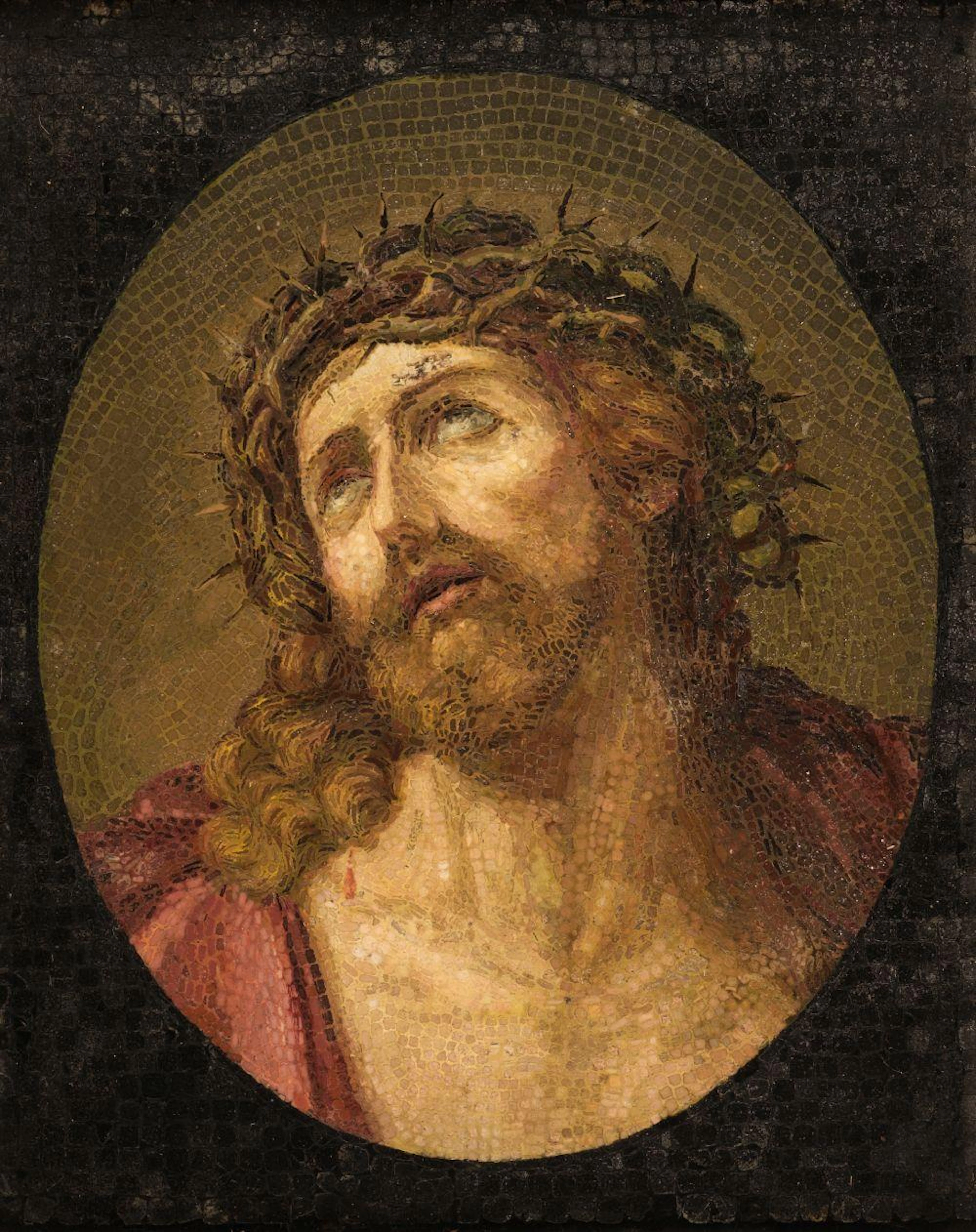 Micromosaic Panel. Face of Christ (Ecce Homo), circa 1920-25