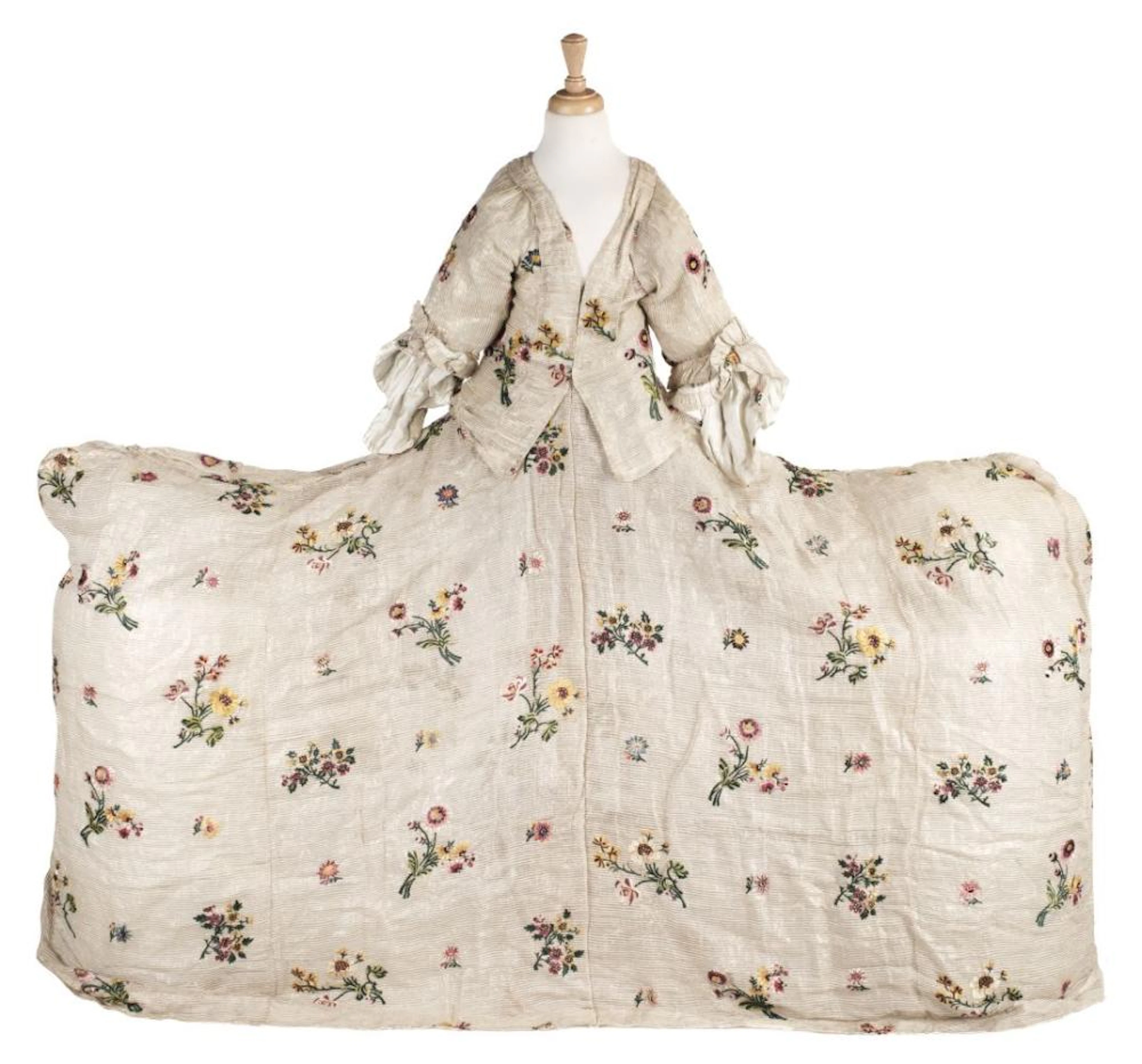 Clothing. An embroidered Robe à la Française, circa 1750