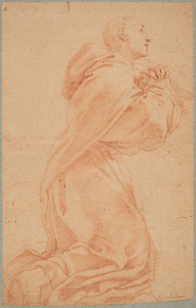 Attributed to Eustache le Sueur (1617-1655). A Friar in Supplicatio