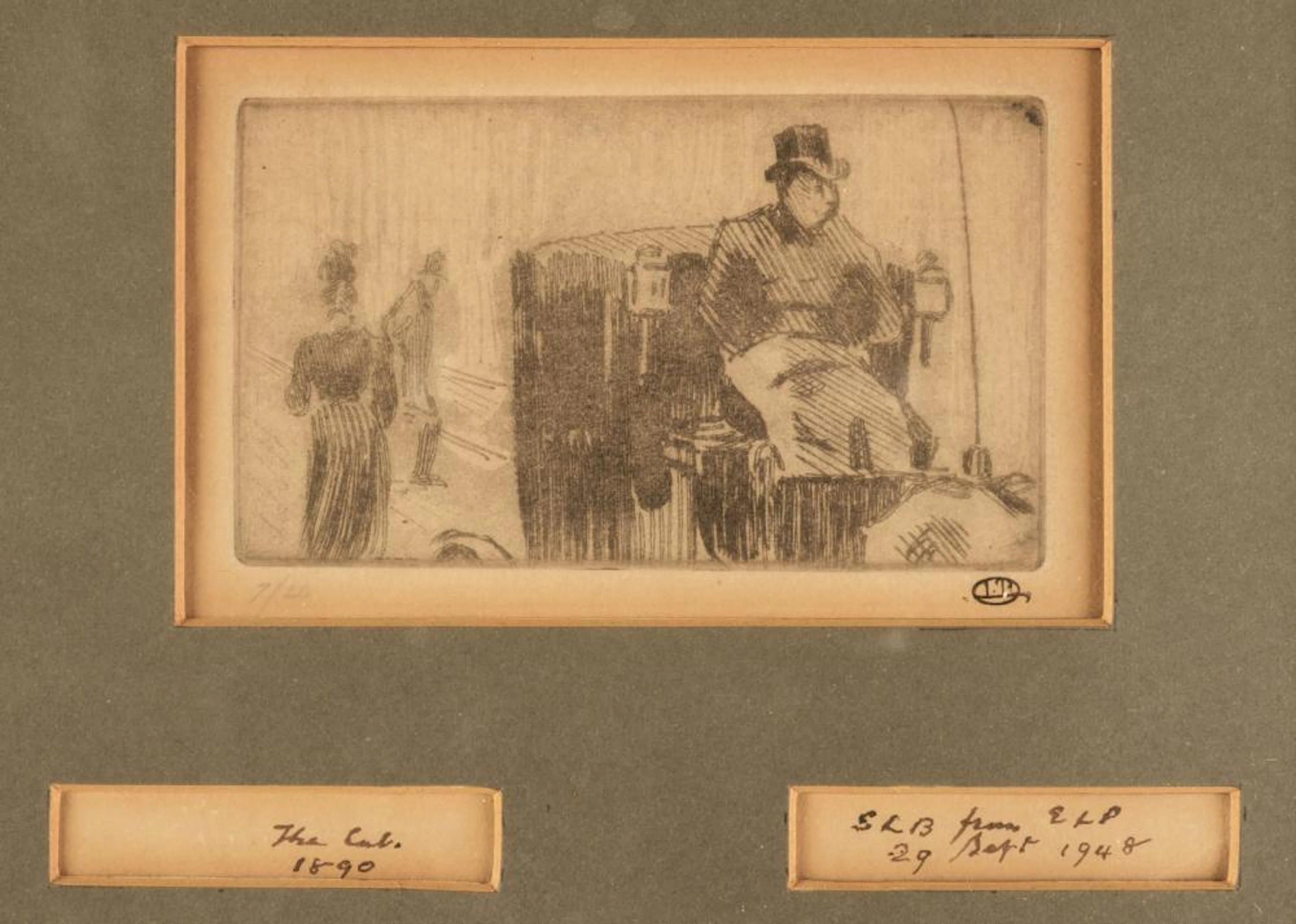 Pissarro (Lucien, 1863-1944). The Cab, 1890, etching