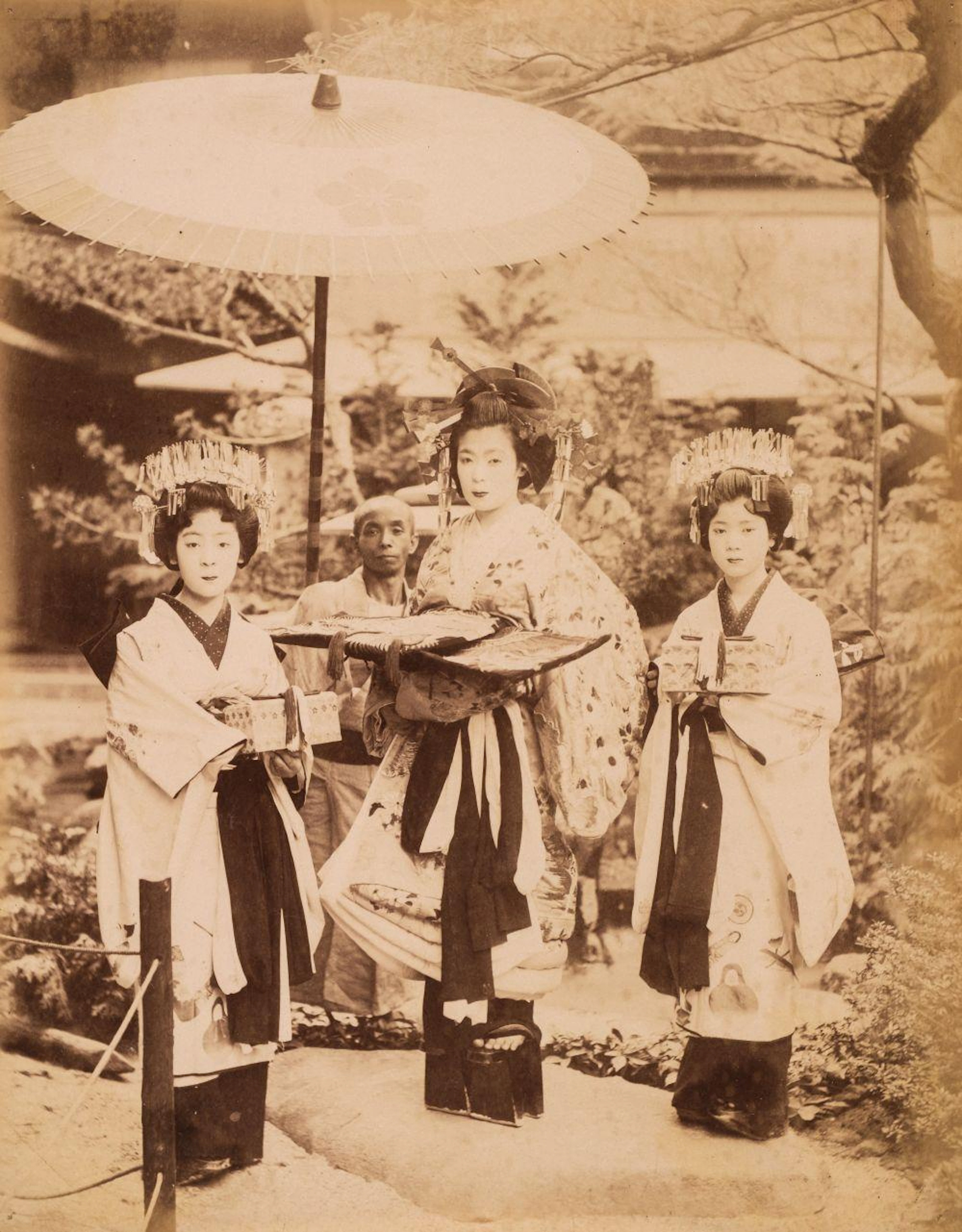 Japan. A group of 62 mainly hand-coloured albumen prints...