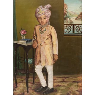 Bhuj (Chatar, 1895-1975). Portrait of an Udaipur prince, c. 1950
