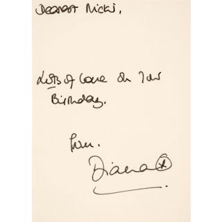 Diana, Princess of Wales. A signed Birthday Card, [1992]