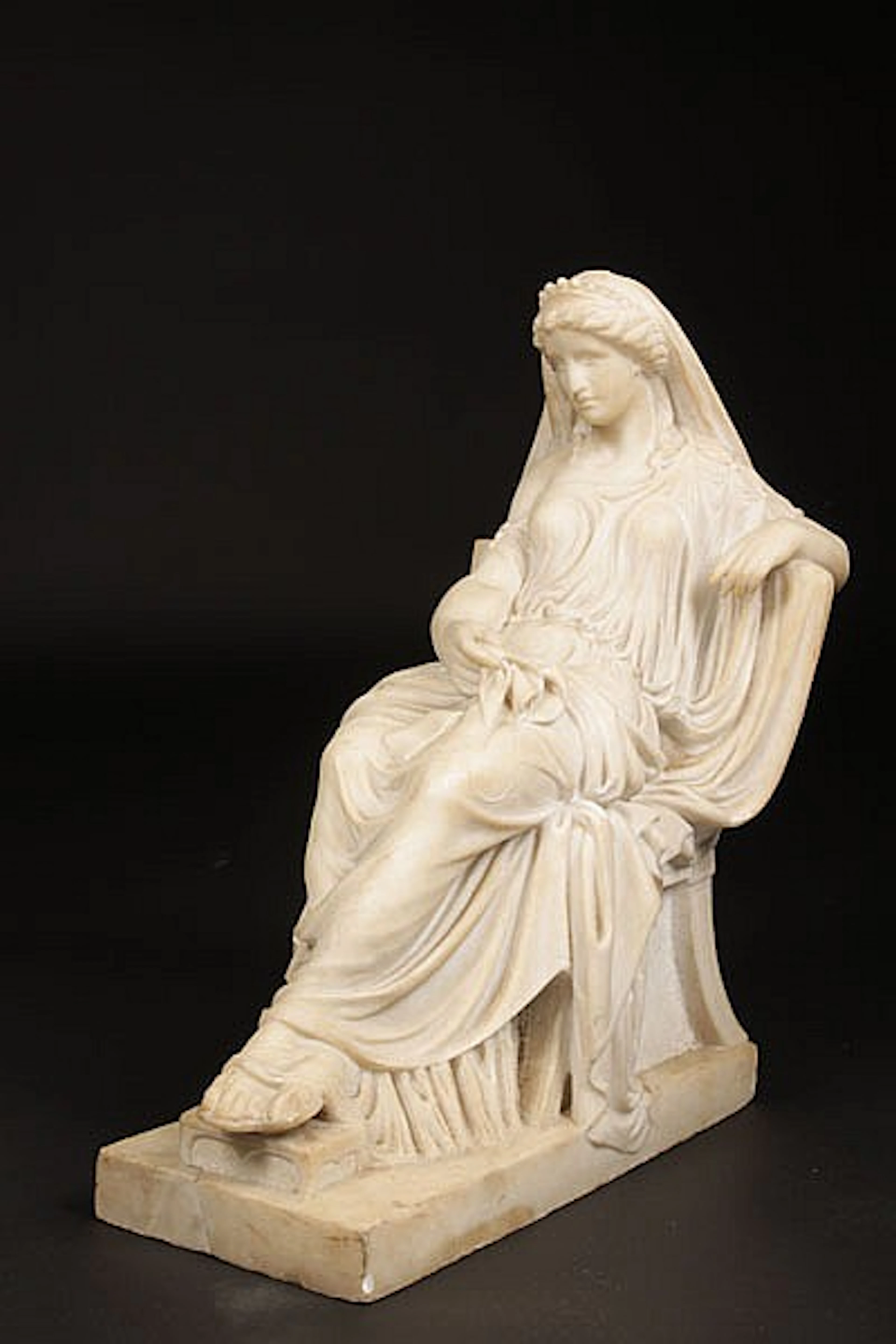 CARVED ALABASTER NEOCLASSICAL FIGURE C.1900
