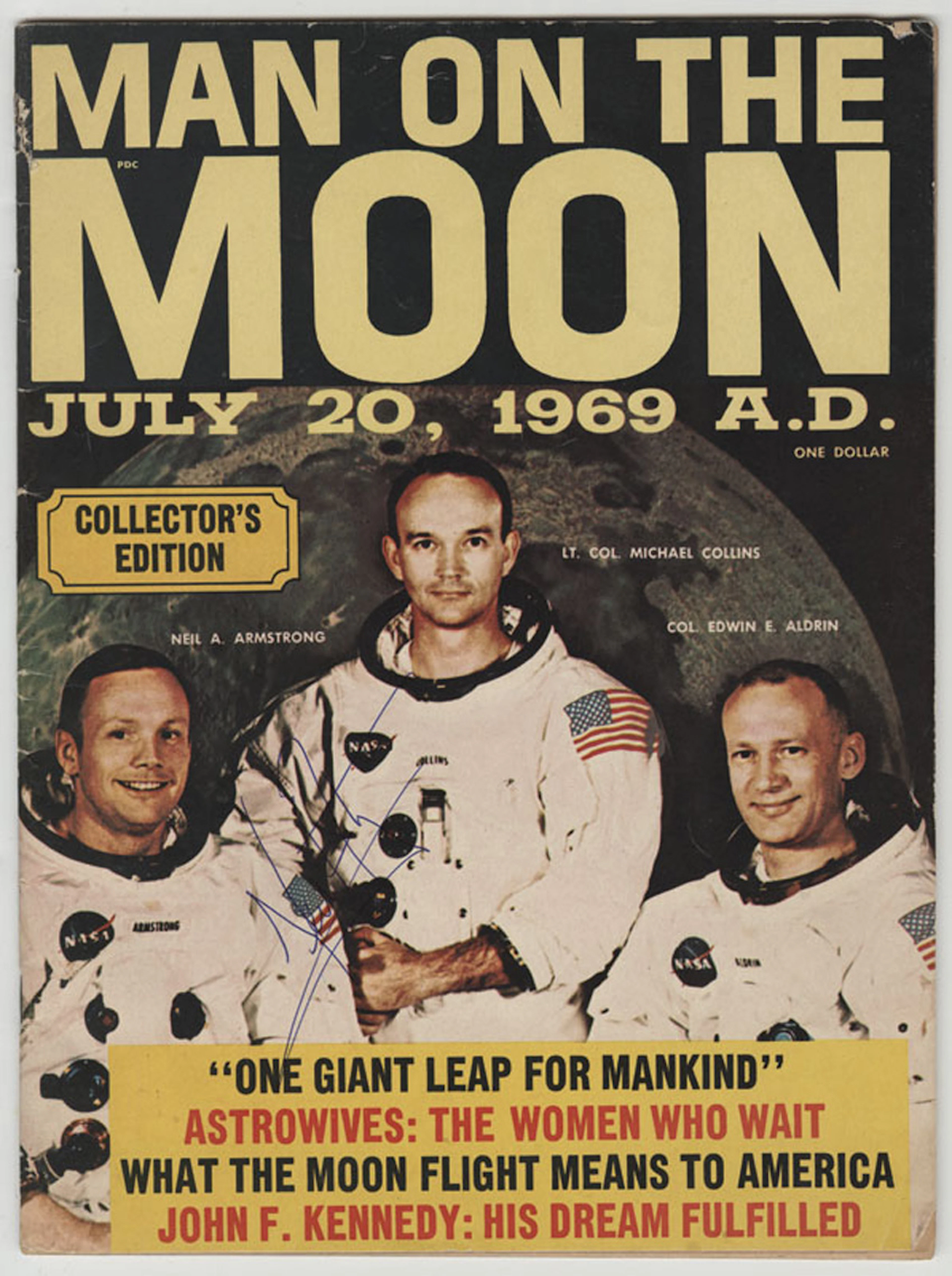 Neil Armstrong Signed "Man On The Moon" Magazine