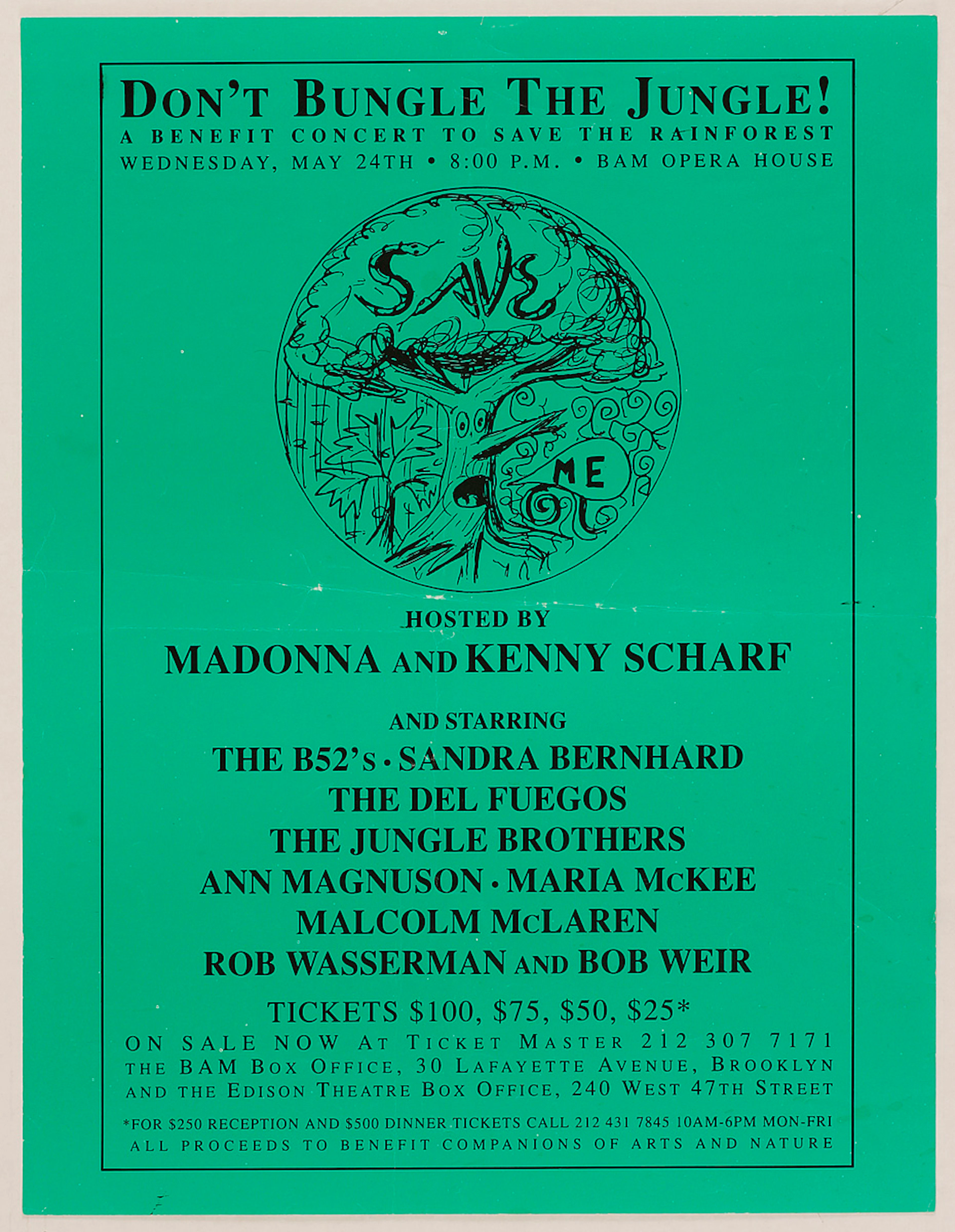 Madonna and Kenny Scharf Original 1989 Save the Rainforest Benefit...