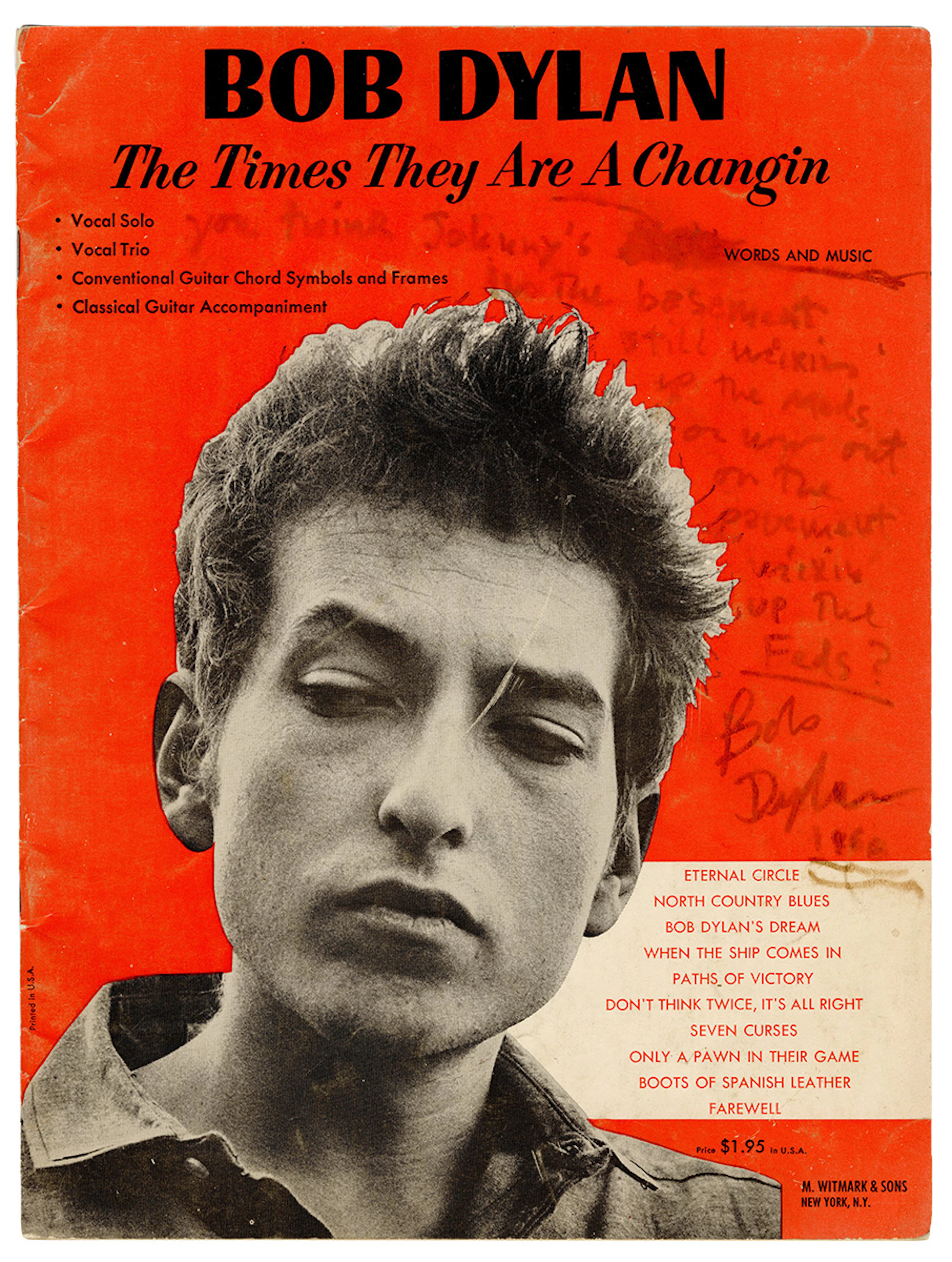 Bob Dylan “Subterranean Homesick Blues” Lyrics Inscribed...