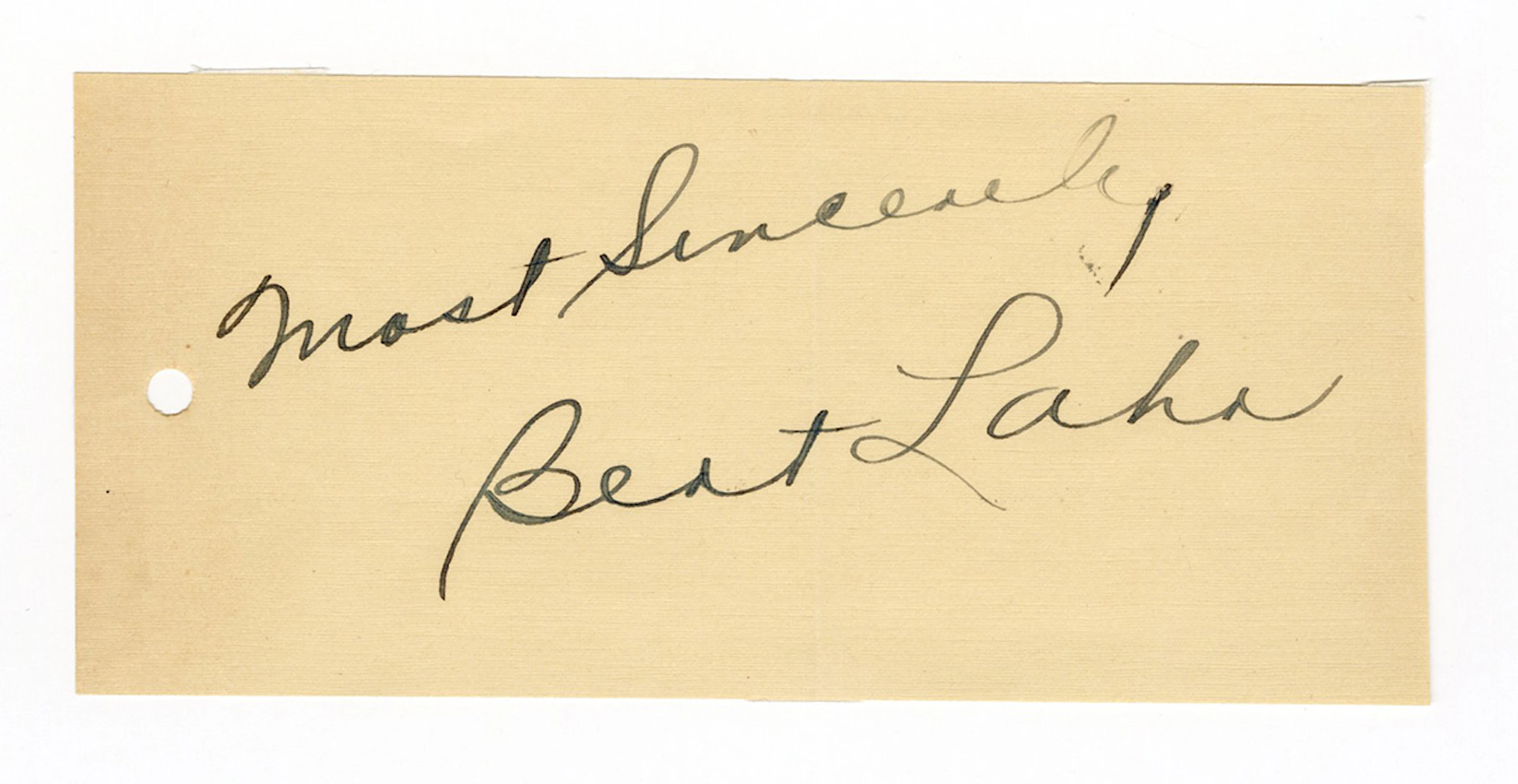 Bert Lahr Cut Signature JSA LOA
