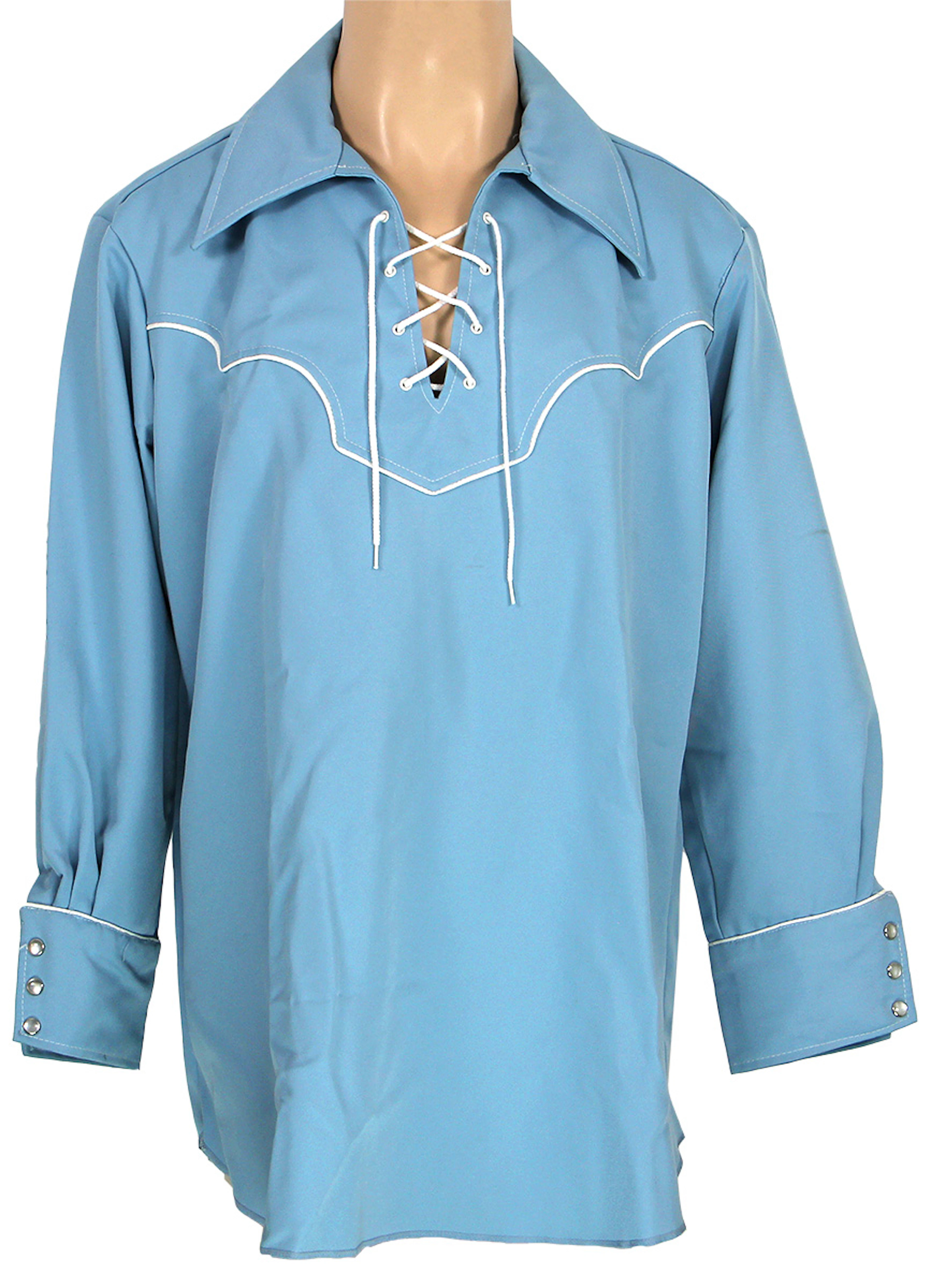 Elvis Presley Owned and Worn Light Blue Long-Sleeved...