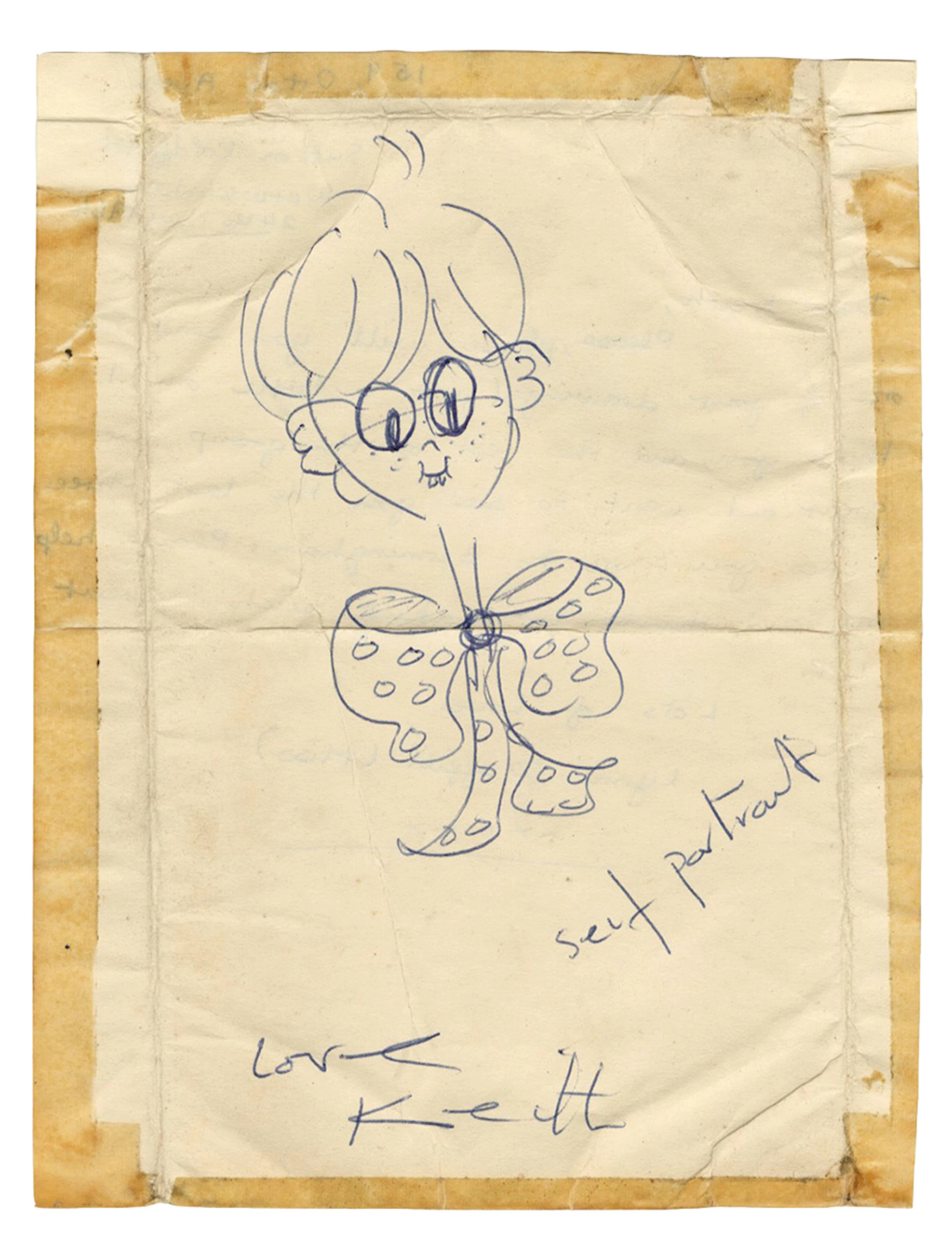 The Rolling Stones Keith Richards Signed and Hand-Drawn Self Portrait JSA