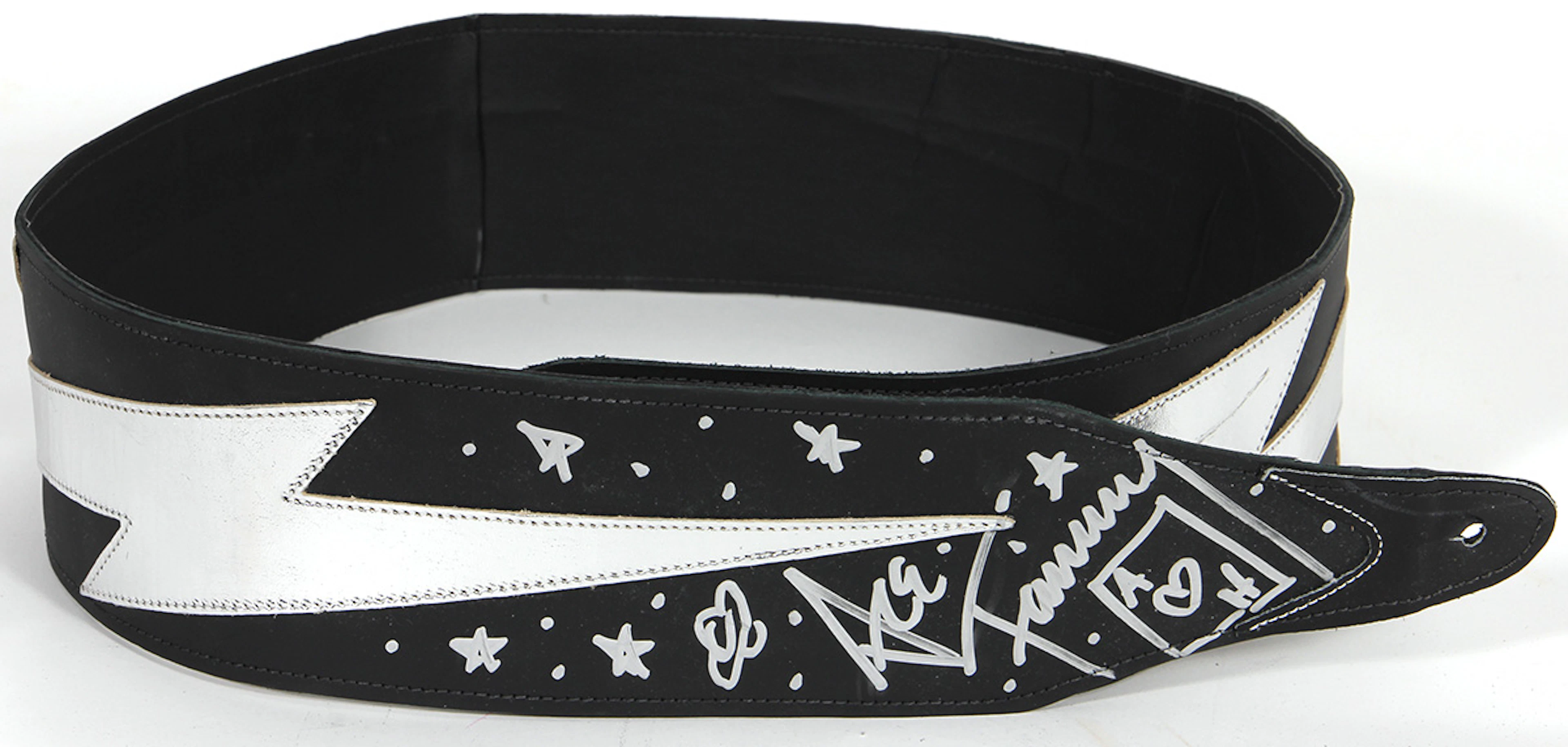 Ace Frehley Signed Lightning Bolt Guitar Strap
