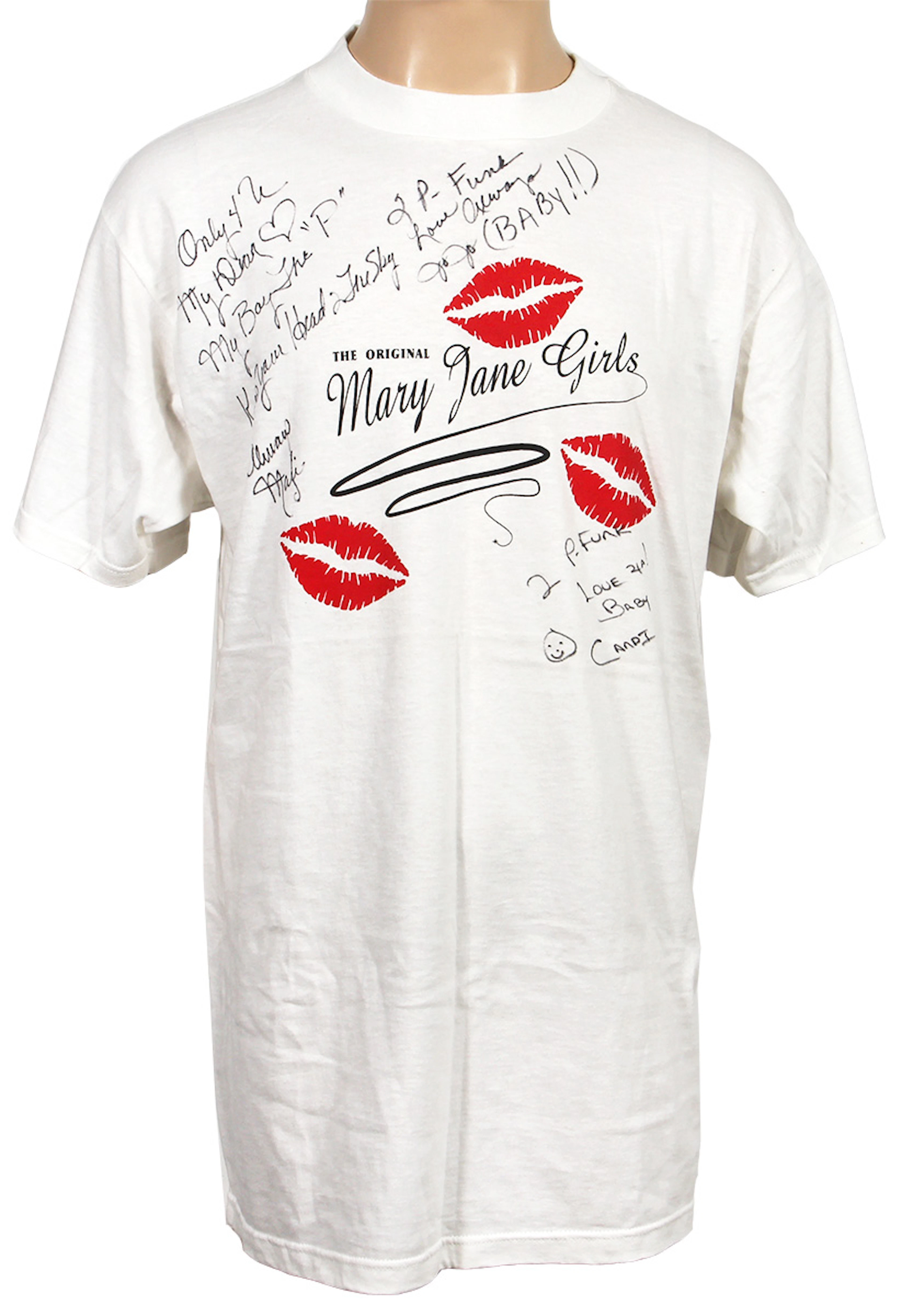 Mary Jane Girls Signed T-Shirt (3) with Black Garter Belt