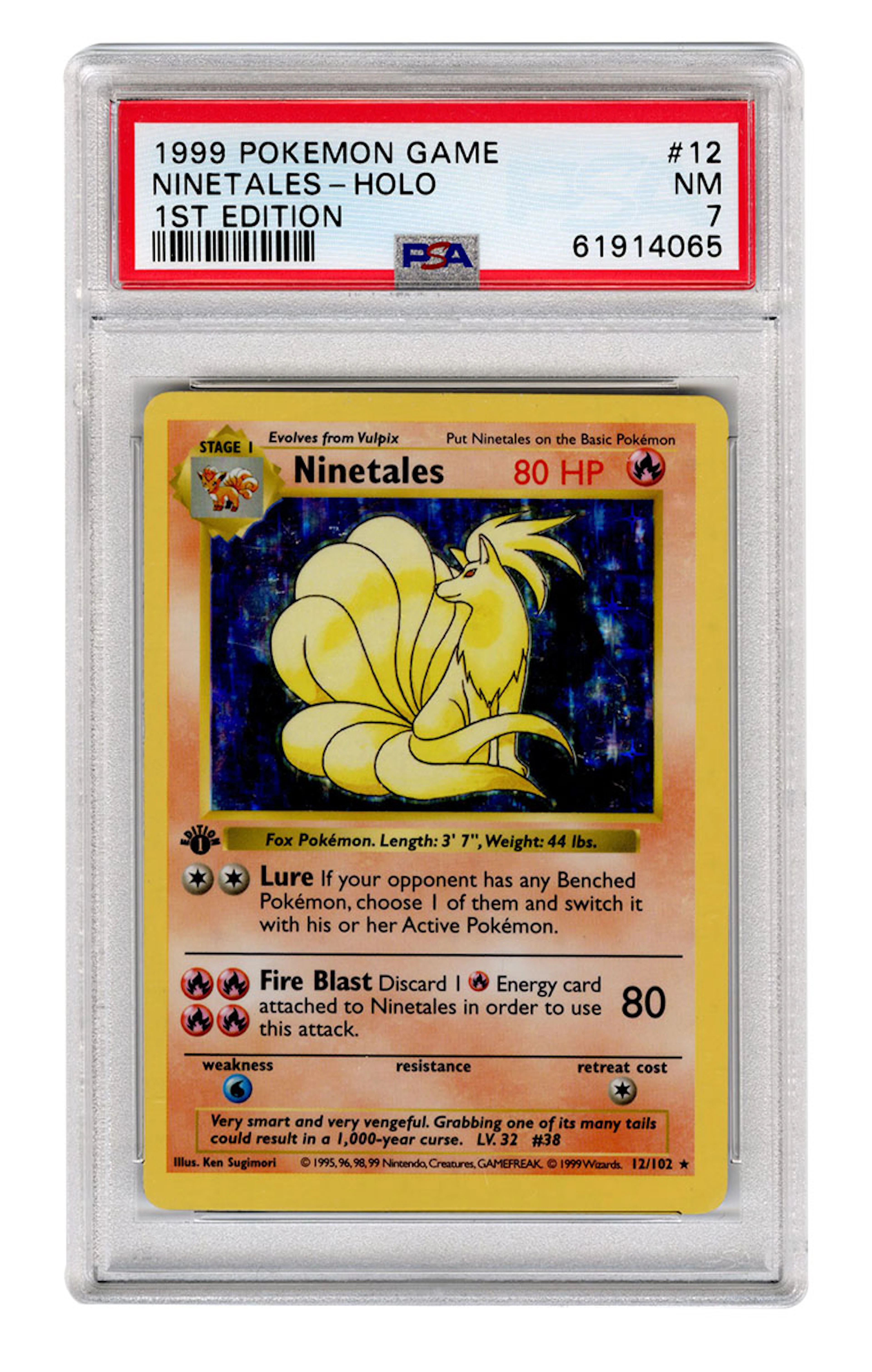 1999 Pokémon Base Set 1st Edition Ninetales Holo PSA 7