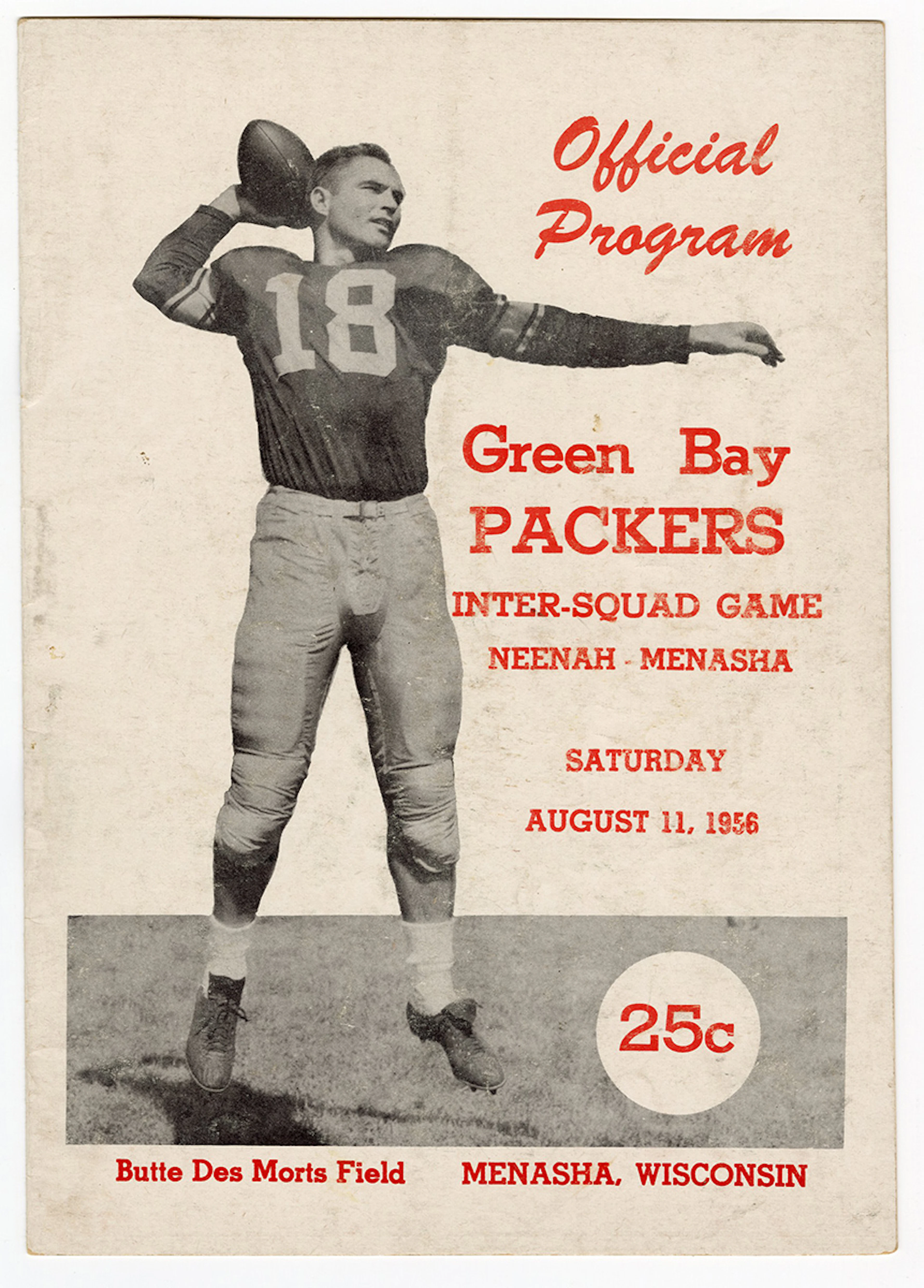 1956 Green Bay Packers Intra-Squad Game Program (Rookie Bart Starr)
