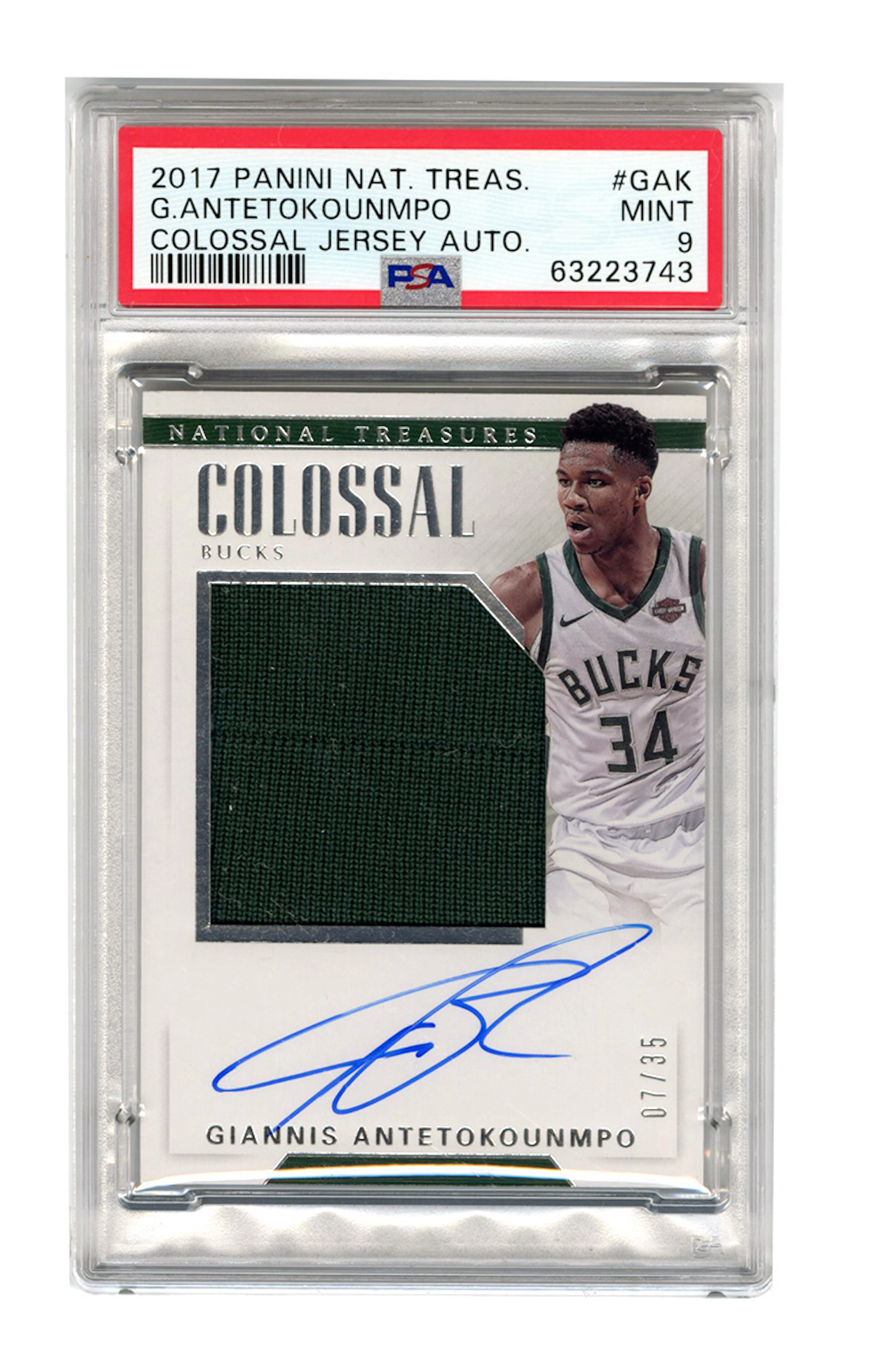 2017 Panini National Treasures #GAK Giannis Antentokounpo...