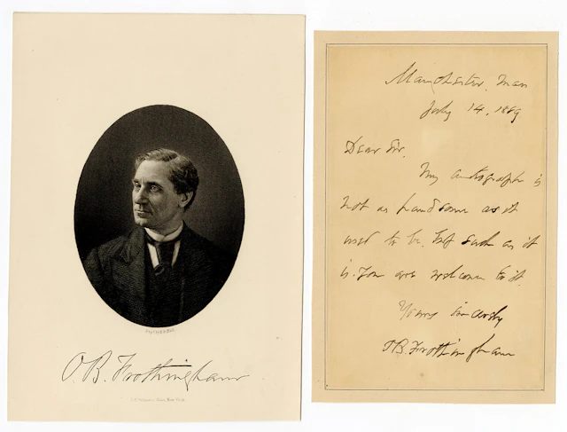 1889 Octavius Frothingham Handwritten Letter (Clergyman and Author)