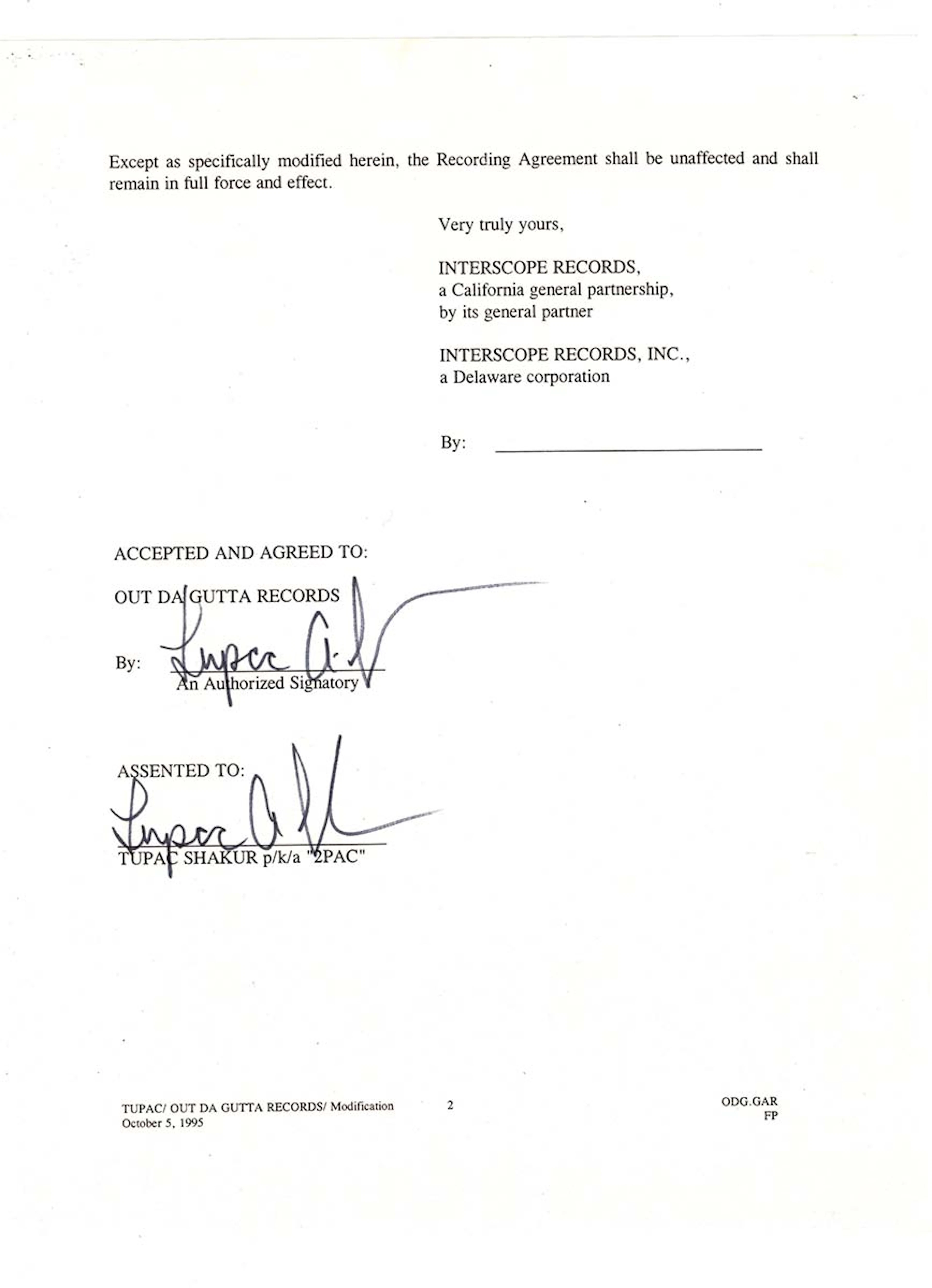 Tupac Shakur’s Historic “Death Row Records Bail...