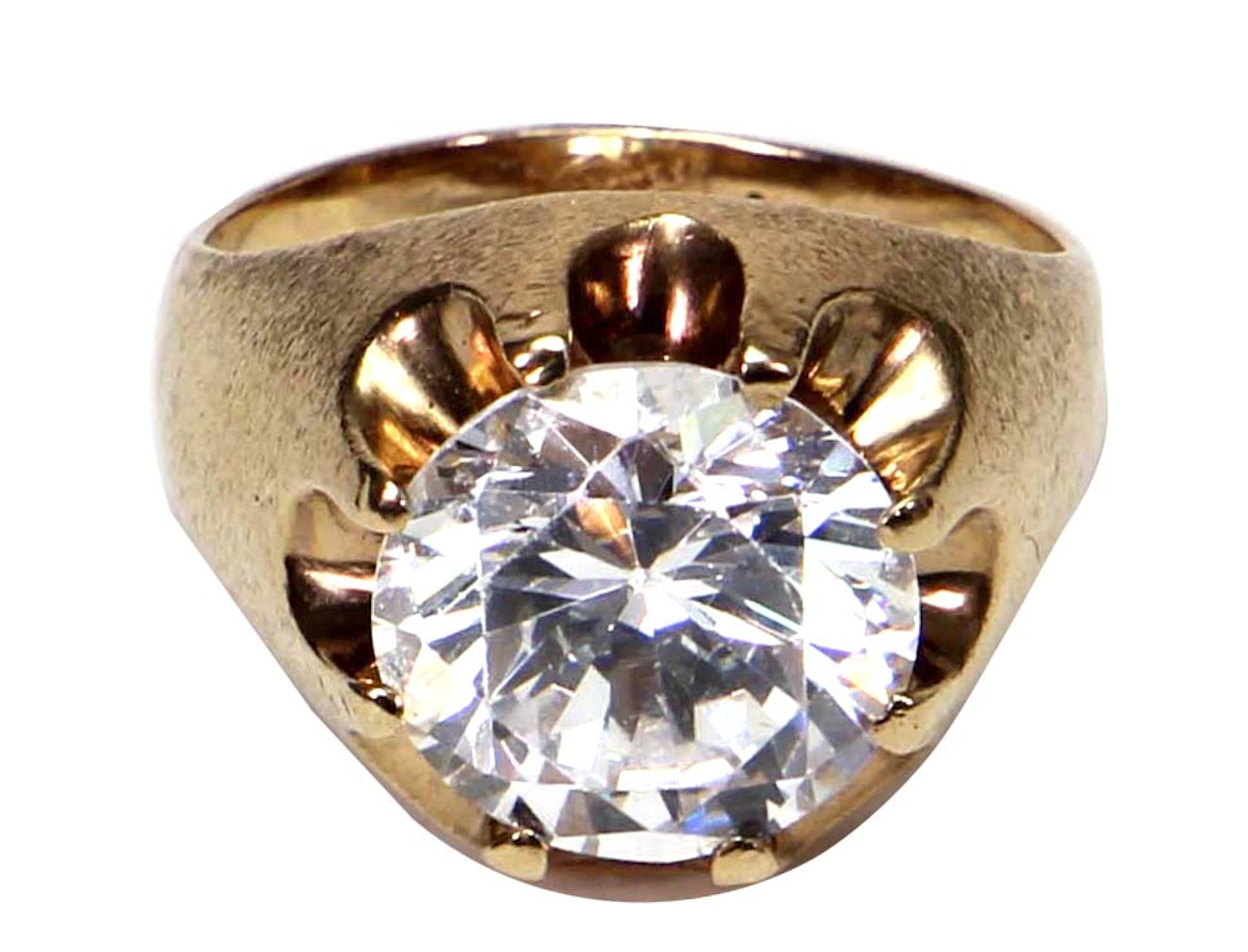 James Brown Stage Worn 10kt Gold Ring with Clear Stone