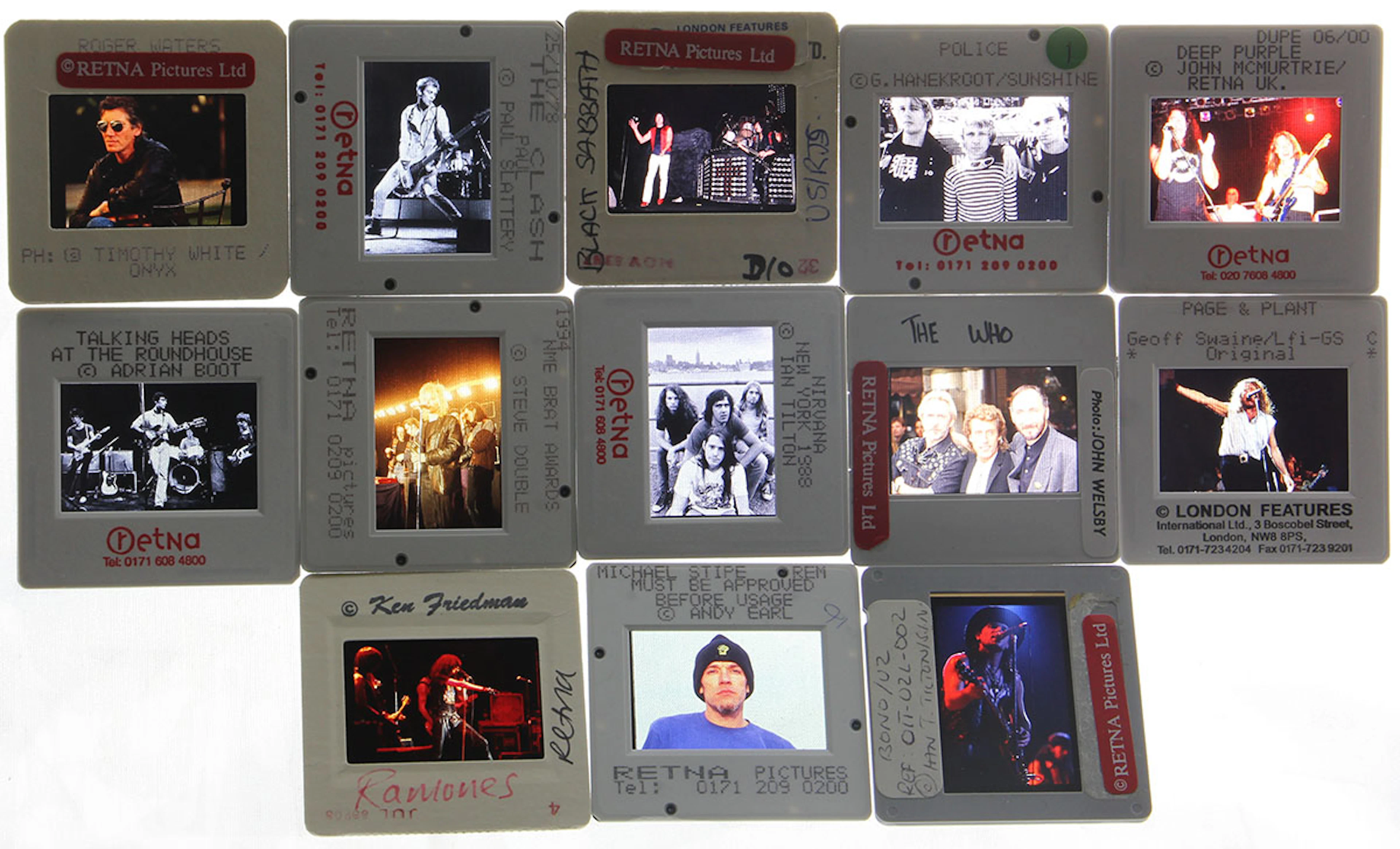 Original Rock & Roll Band Press Slides Featuring Led Zeppelin