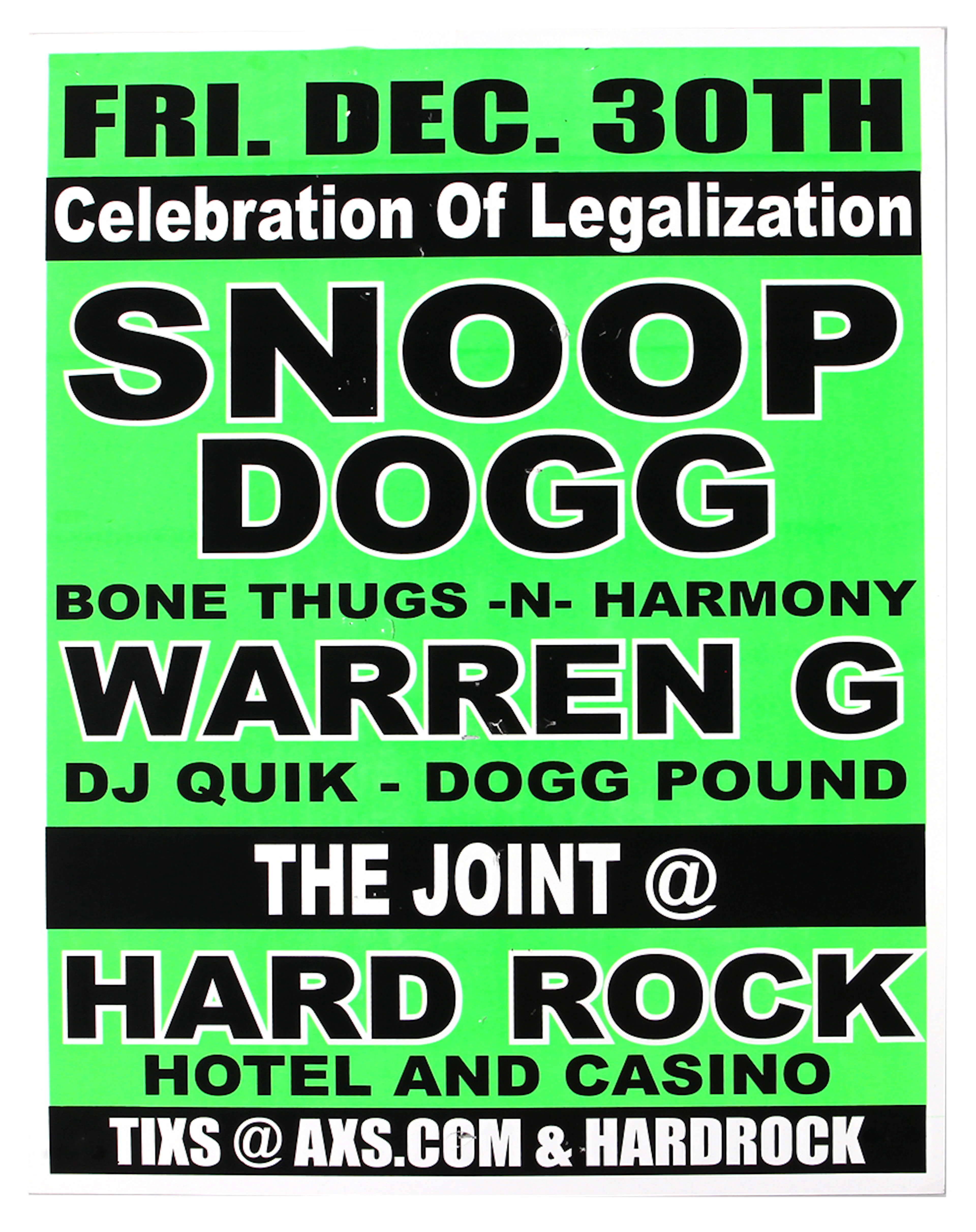 Snoop Dogg Original Cardboard Boxing-Style Concert Poster
