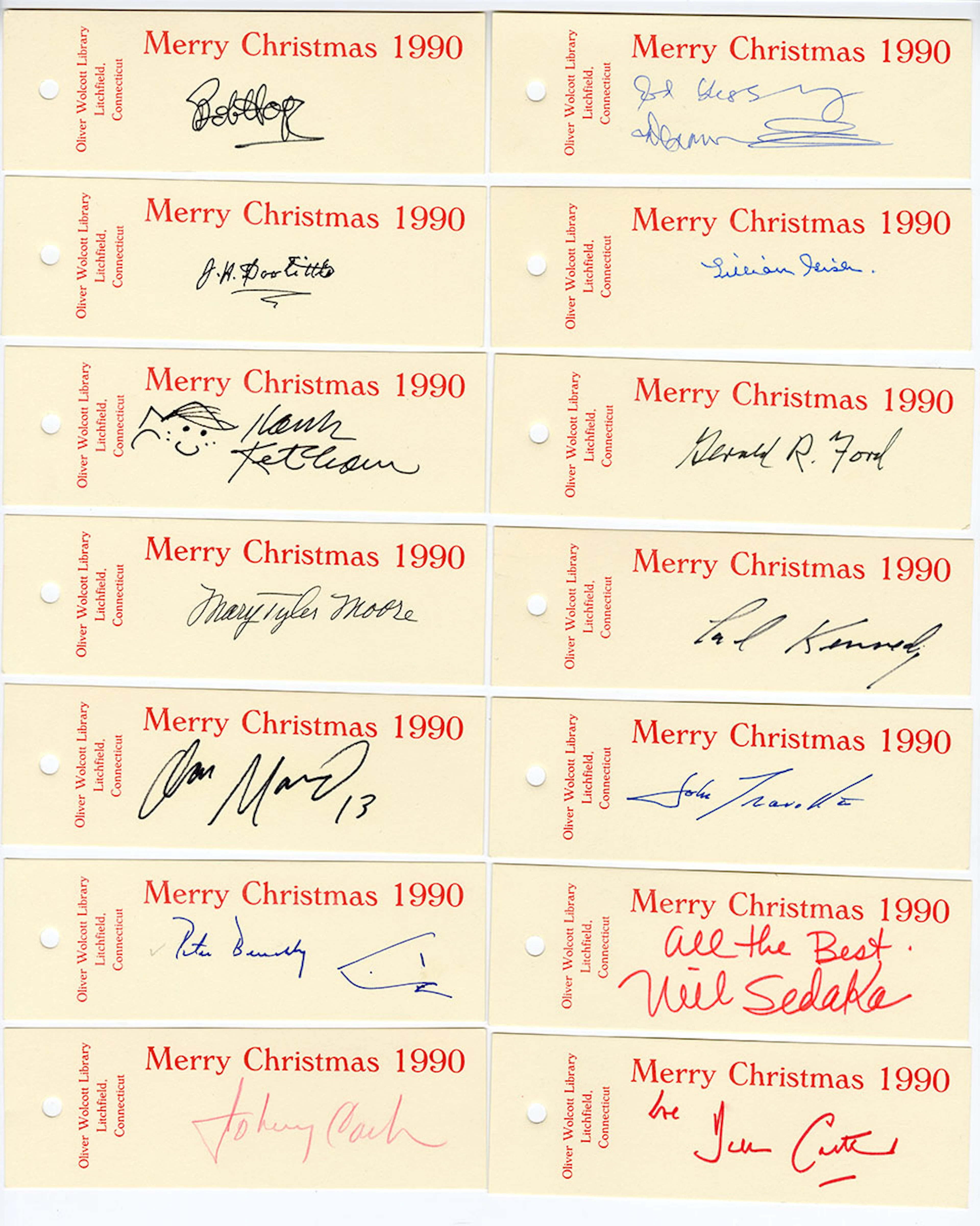 Large Collection of Signed Holiday Bookmarks 300+ (Johnny Cash