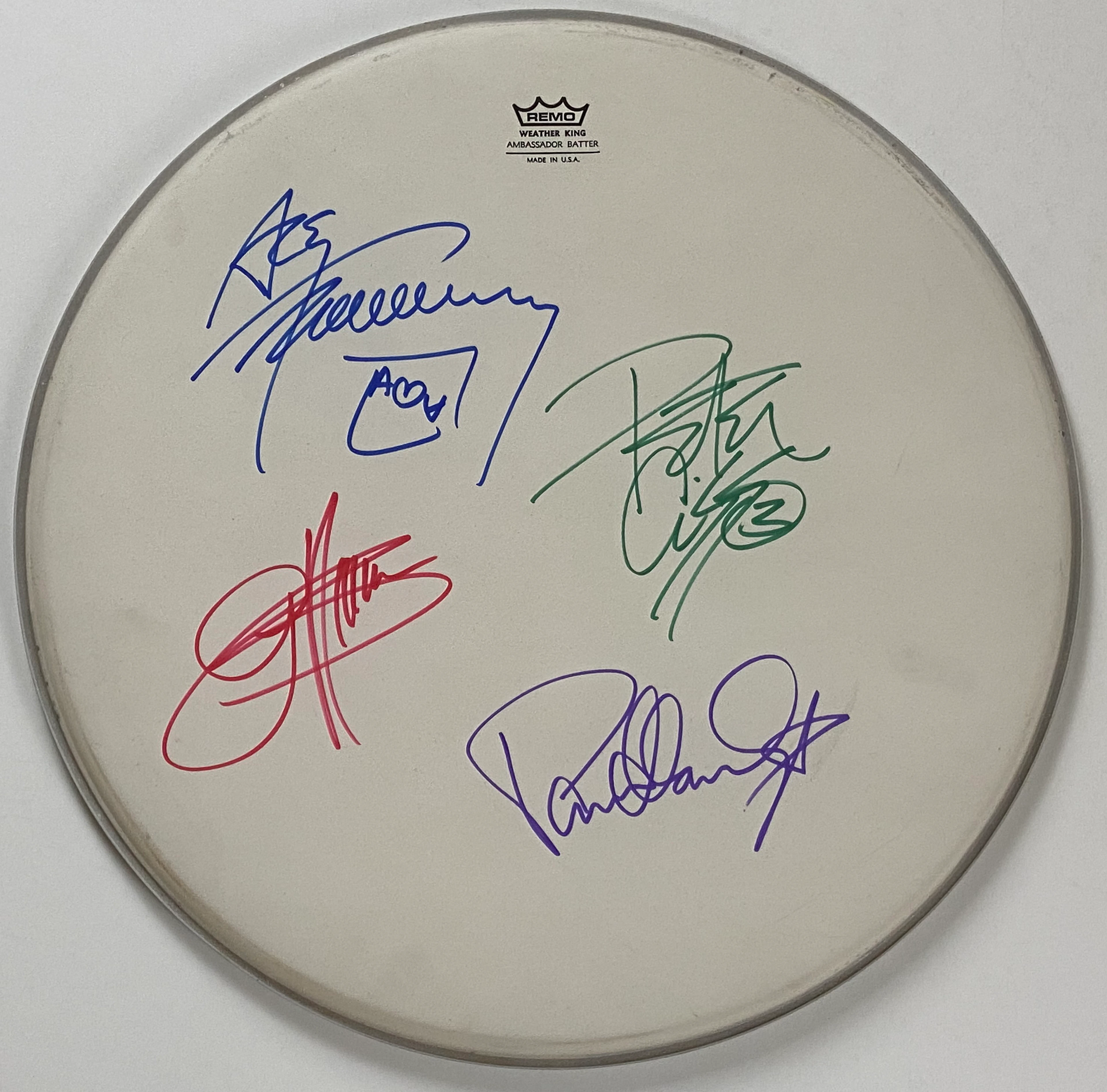 KISS Autograph Farewell Tour 18" Drum Head Signed in Band...