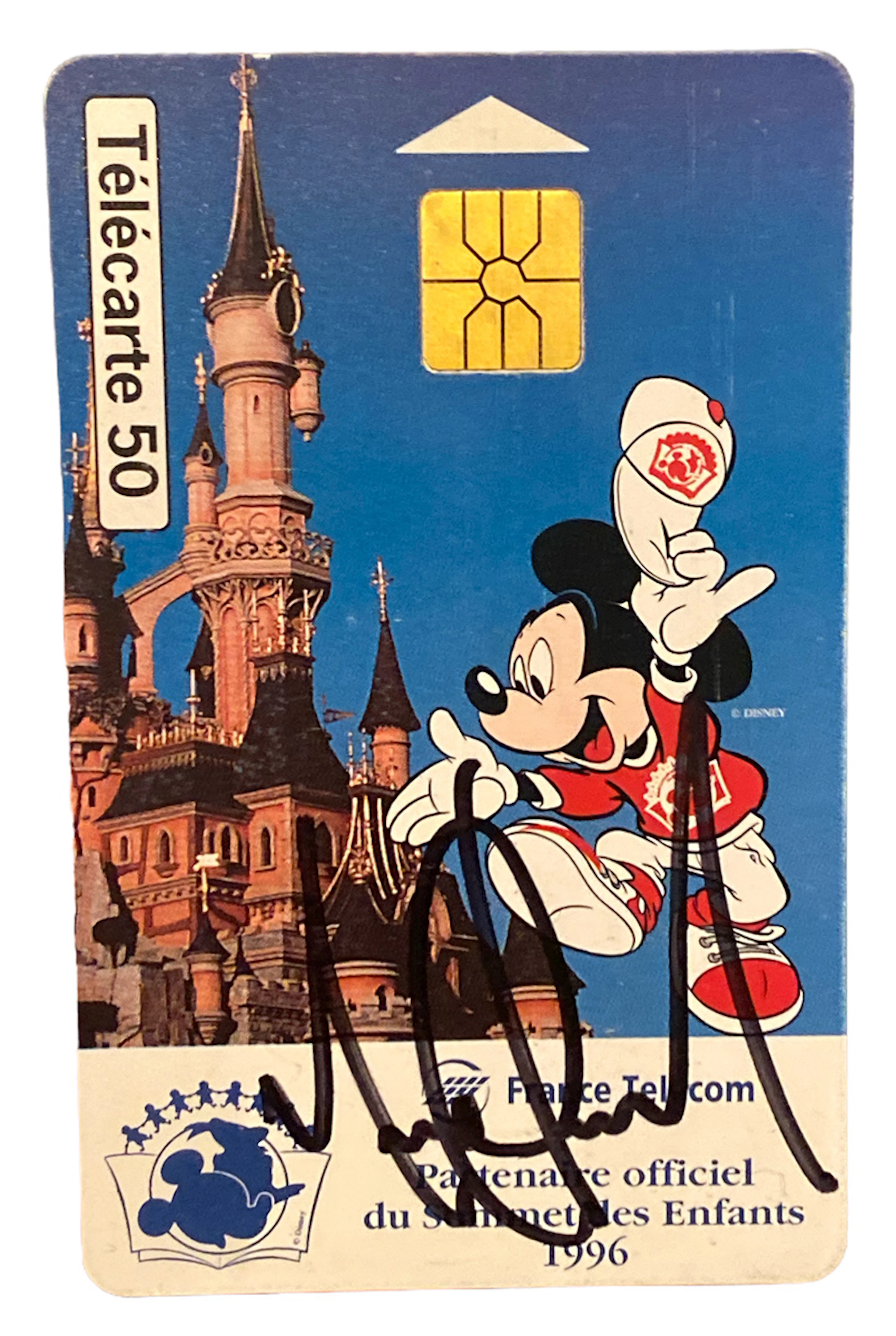 Michael Jackson Signed 1996 Disneyland Paris Phone Card (REAL)