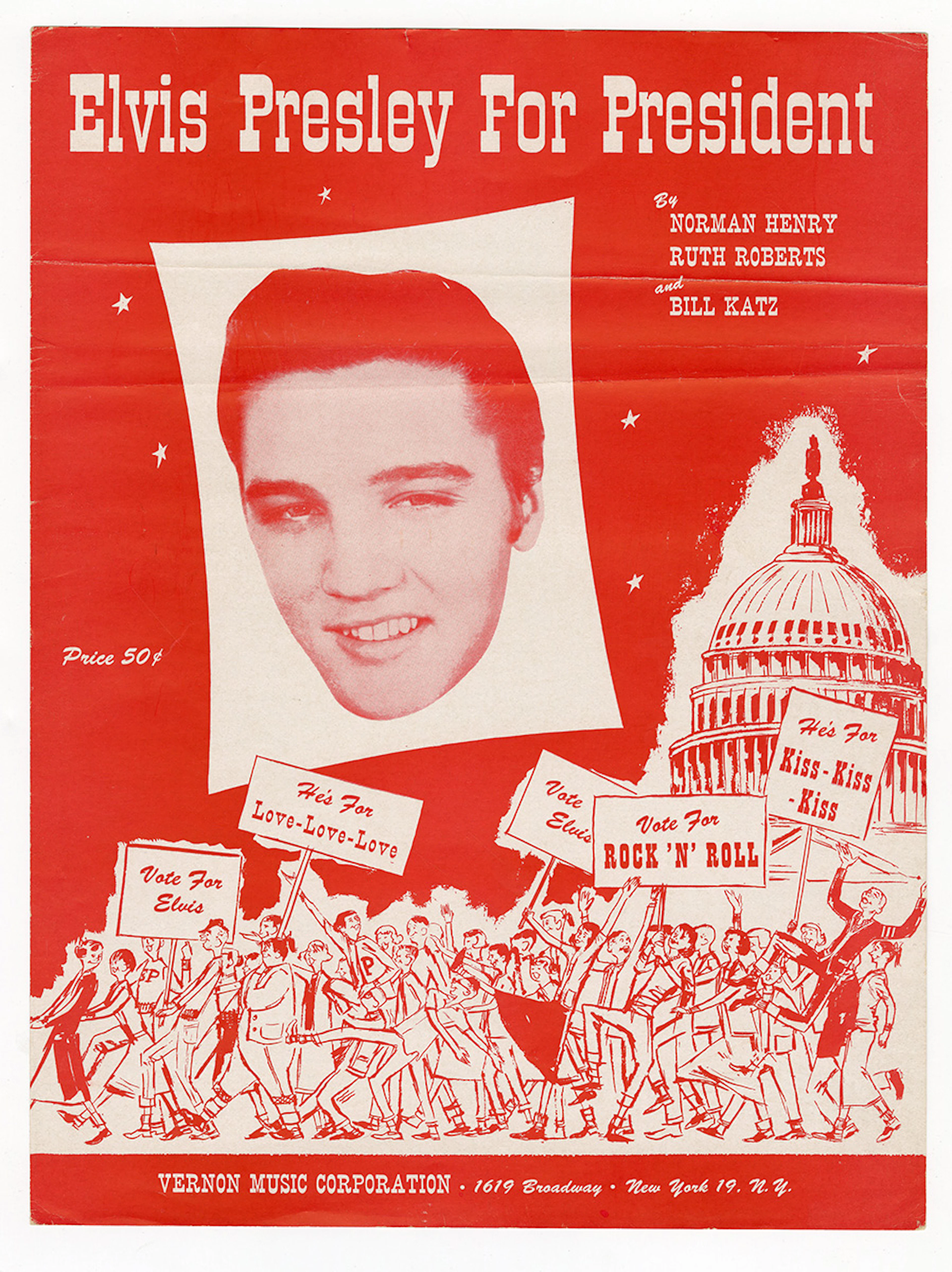 Incredibly Rare "Elvis Presley For President" Vernon...